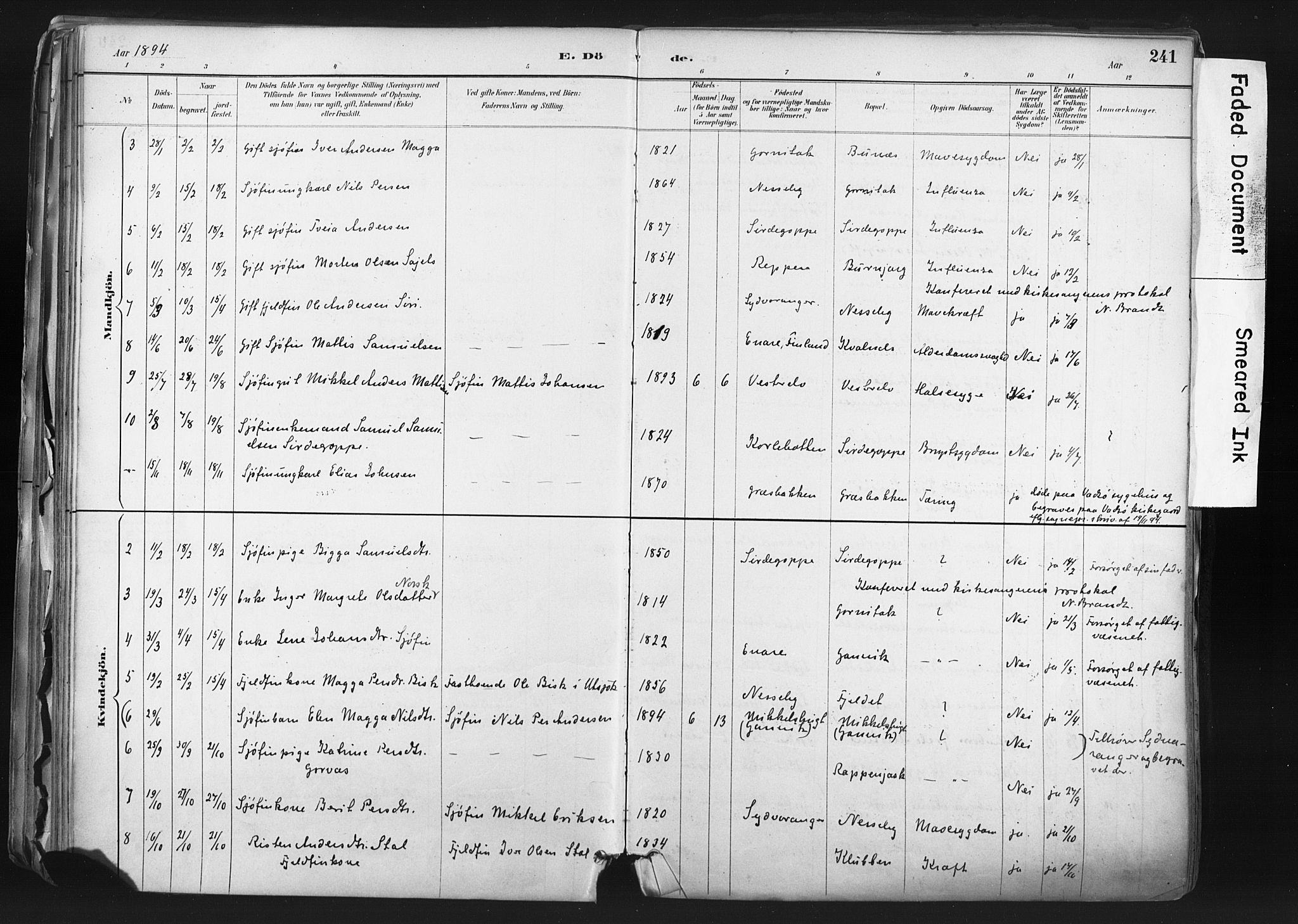 Nesseby sokneprestkontor, AV/SATØ-S-1330/H/Ha/L0006kirke: Parish register (official) no. 6, 1885-1985, p. 241