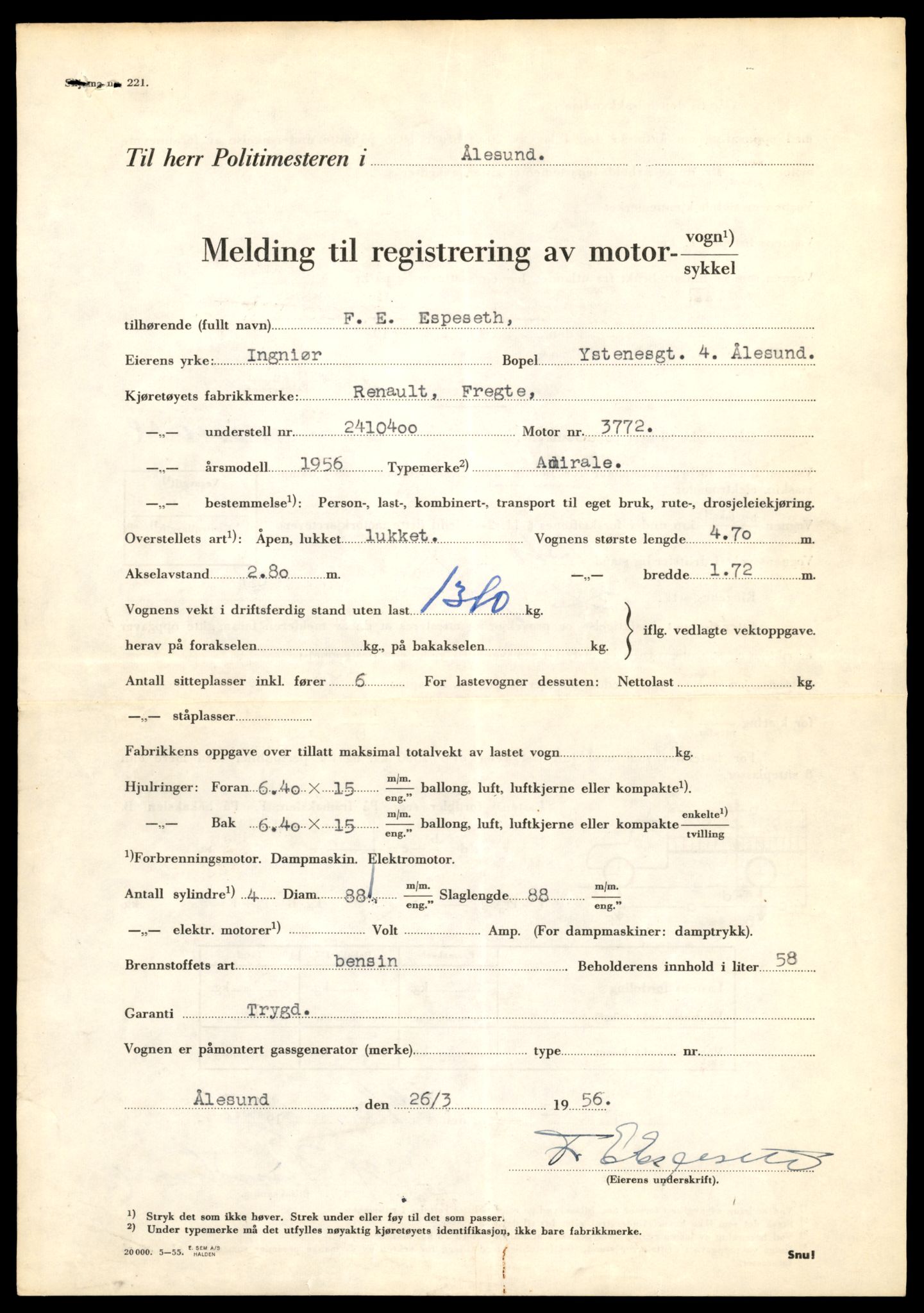 Møre og Romsdal vegkontor - Ålesund trafikkstasjon, SAT/A-4099/F/Fe/L0049: Registreringskort for kjøretøy T 14864 - T 18613, 1927-1998, p. 3243