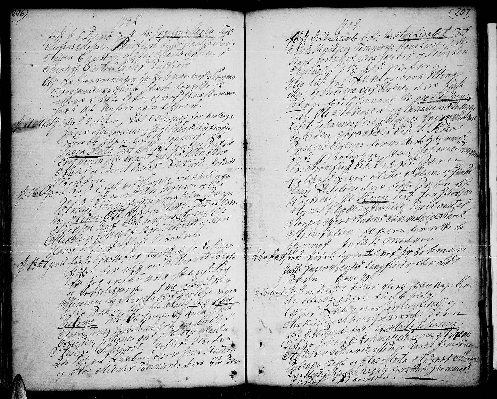 Skjervøy sokneprestkontor, SATØ/S-1300/H/Ha/Haa/L0002kirke: Parish register (official) no. 2, 1781-1817, p. 206-207