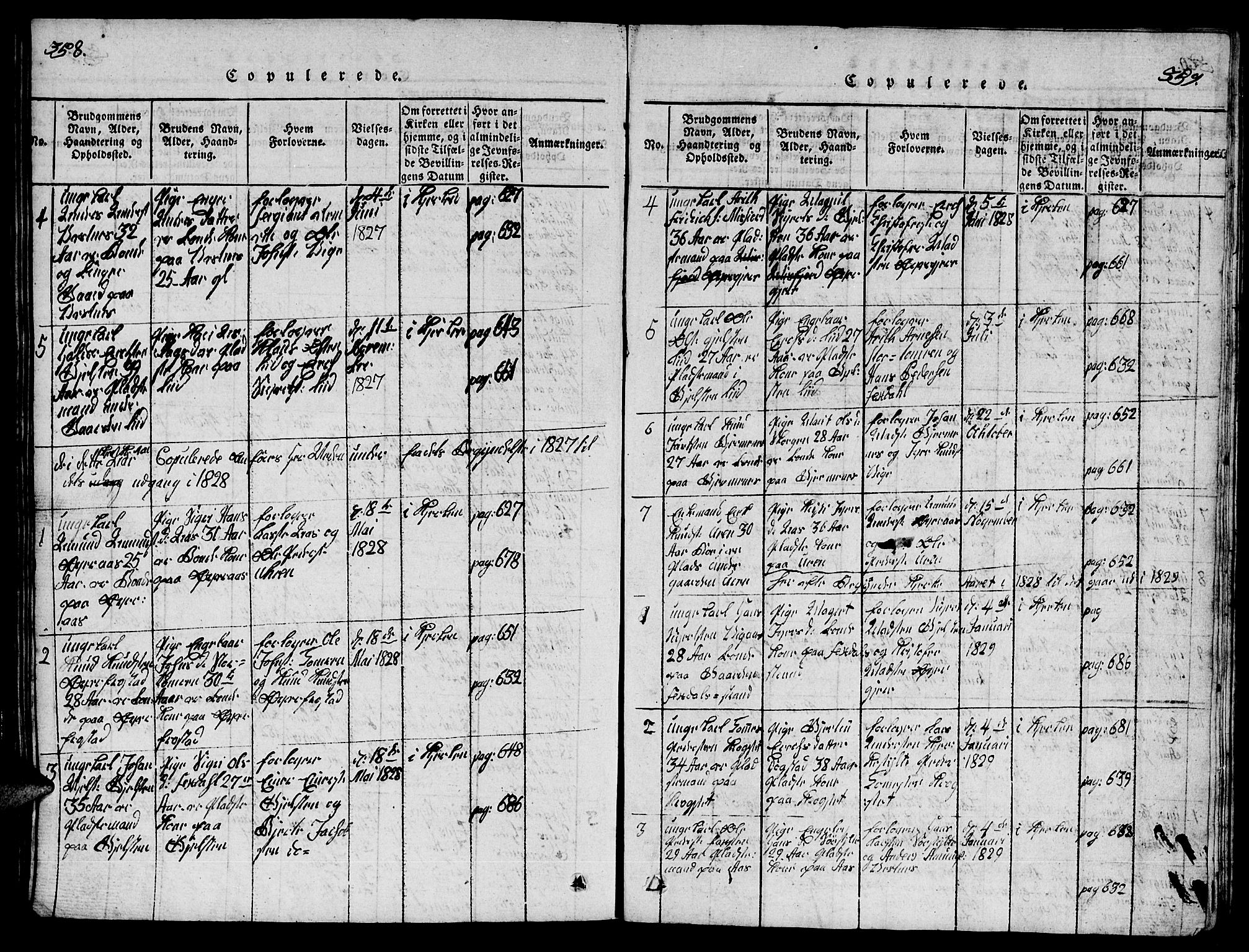 Ministerialprotokoller, klokkerbøker og fødselsregistre - Møre og Romsdal, AV/SAT-A-1454/539/L0535: Parish register (copy) no. 539C01, 1818-1842, p. 358-359