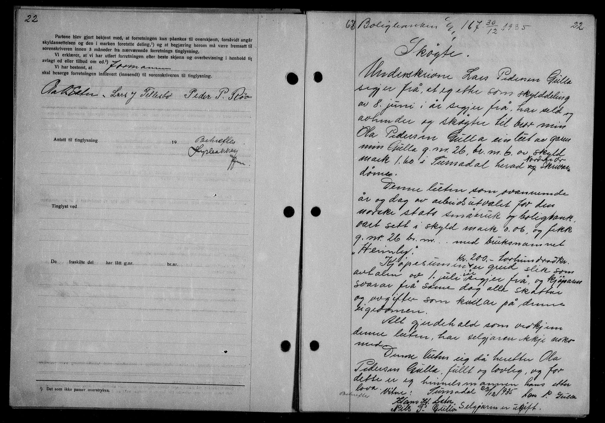 Nordmøre sorenskriveri, AV/SAT-A-4132/1/2/2Ca/L0087: Mortgage book no. 77, 1935-1936, Deed date: 30.12.1935