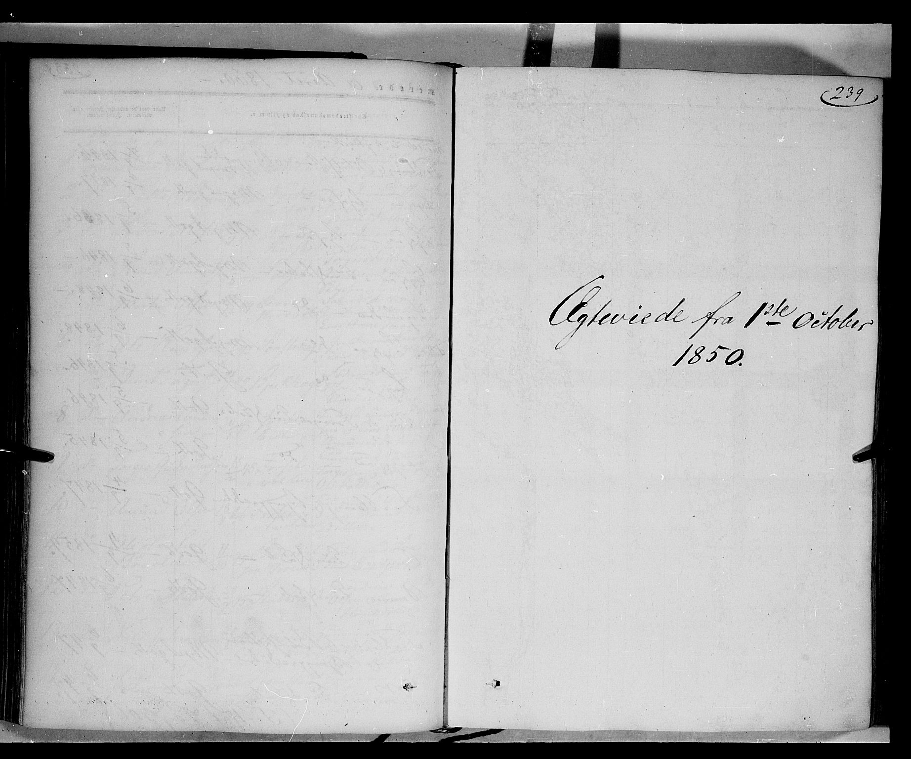 Gausdal prestekontor, SAH/PREST-090/H/Ha/Haa/L0008: Parish register (official) no. 8, 1850-1861, p. 239