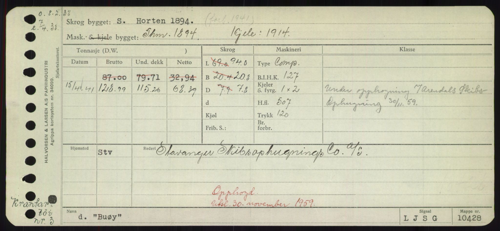 Sjøfartsdirektoratet med forløpere, Skipsmålingen, RA/S-1627/H/Hd/L0005: Fartøy, Br-Byg, p. 665