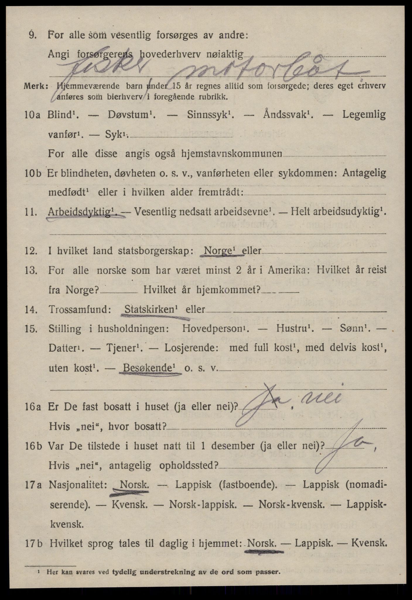 SAT, 1920 census for Jøssund, 1920, p. 2161