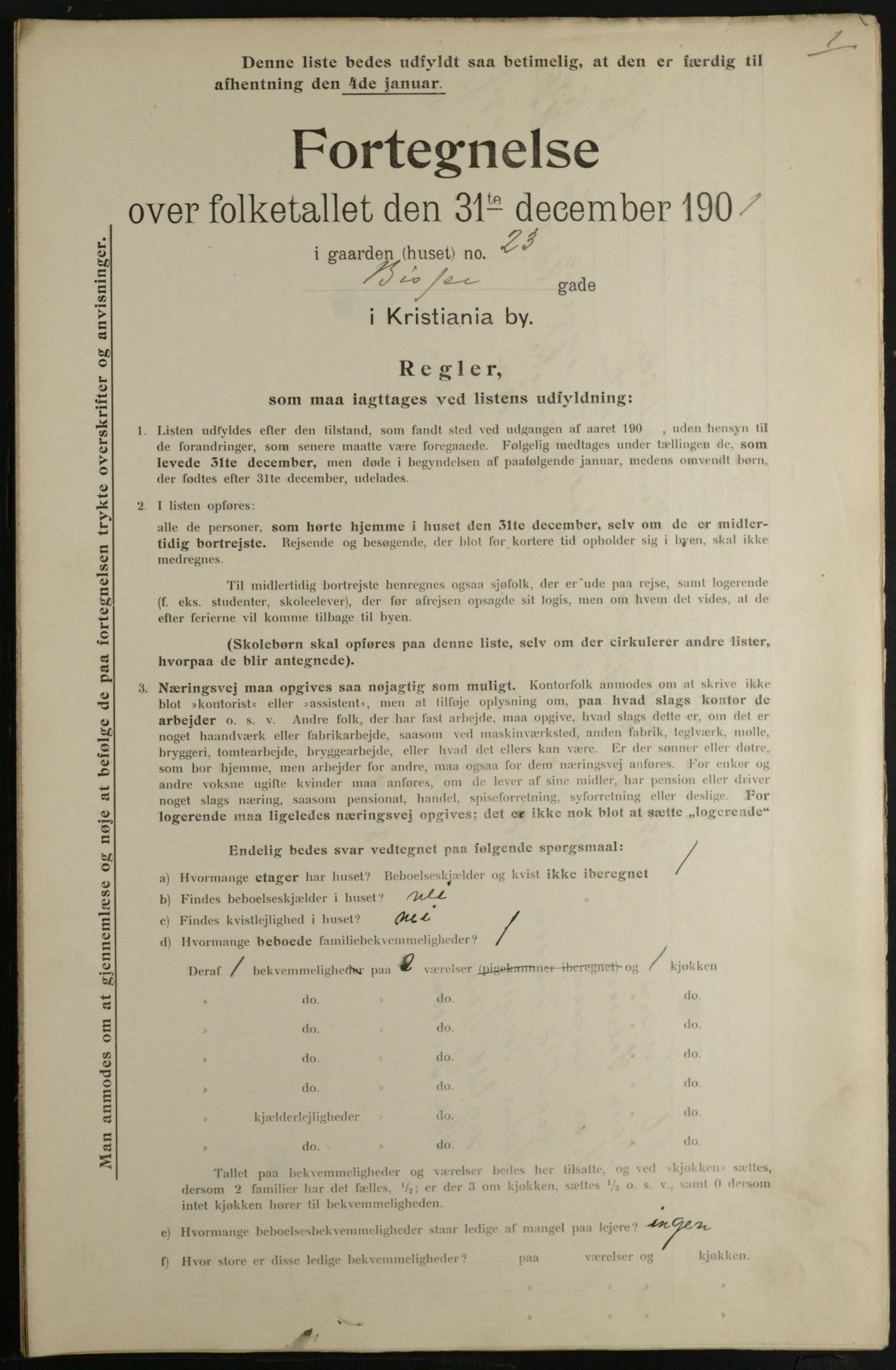 OBA, Municipal Census 1901 for Kristiania, 1901, p. 932