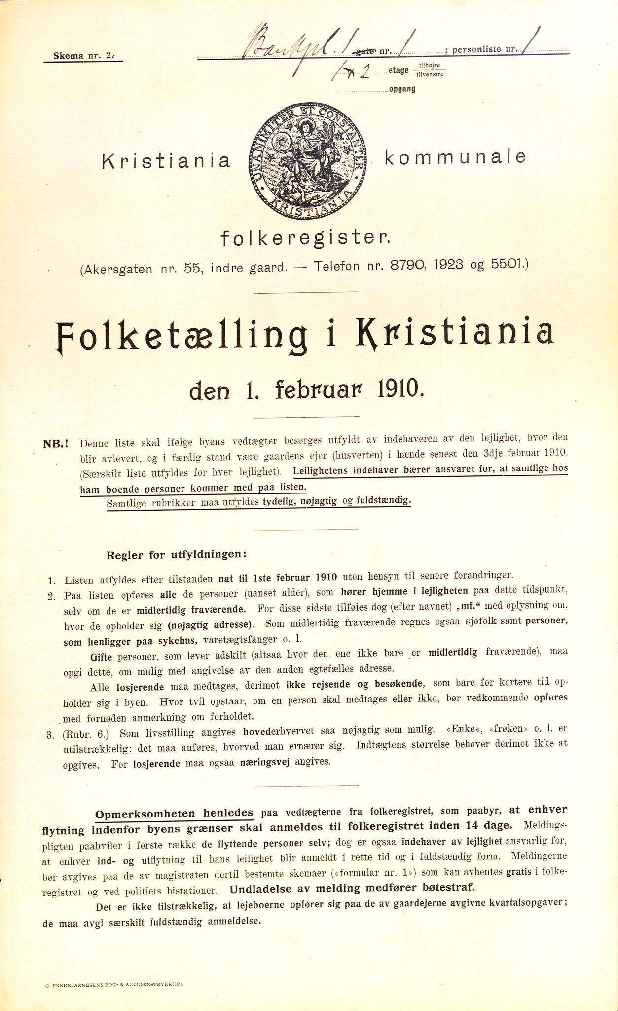 OBA, Municipal Census 1910 for Kristiania, 1910, p. 3198