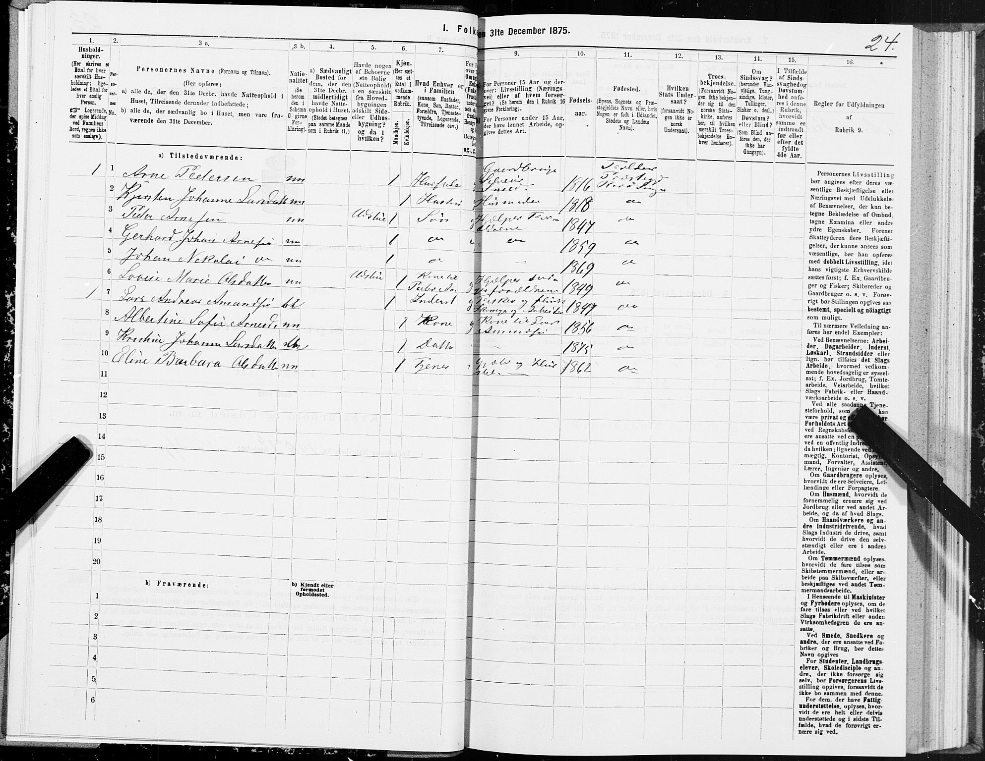 SAT, 1875 census for 1845P Folda, 1875, p. 3024