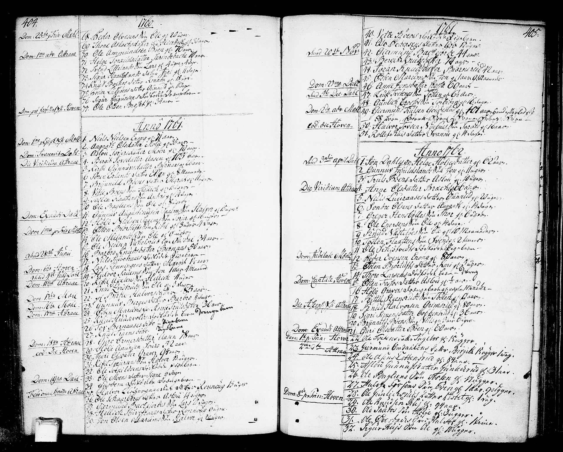 Tinn kirkebøker, SAKO/A-308/F/Fa/L0002: Parish register (official) no. I 2, 1757-1810, p. 404-405