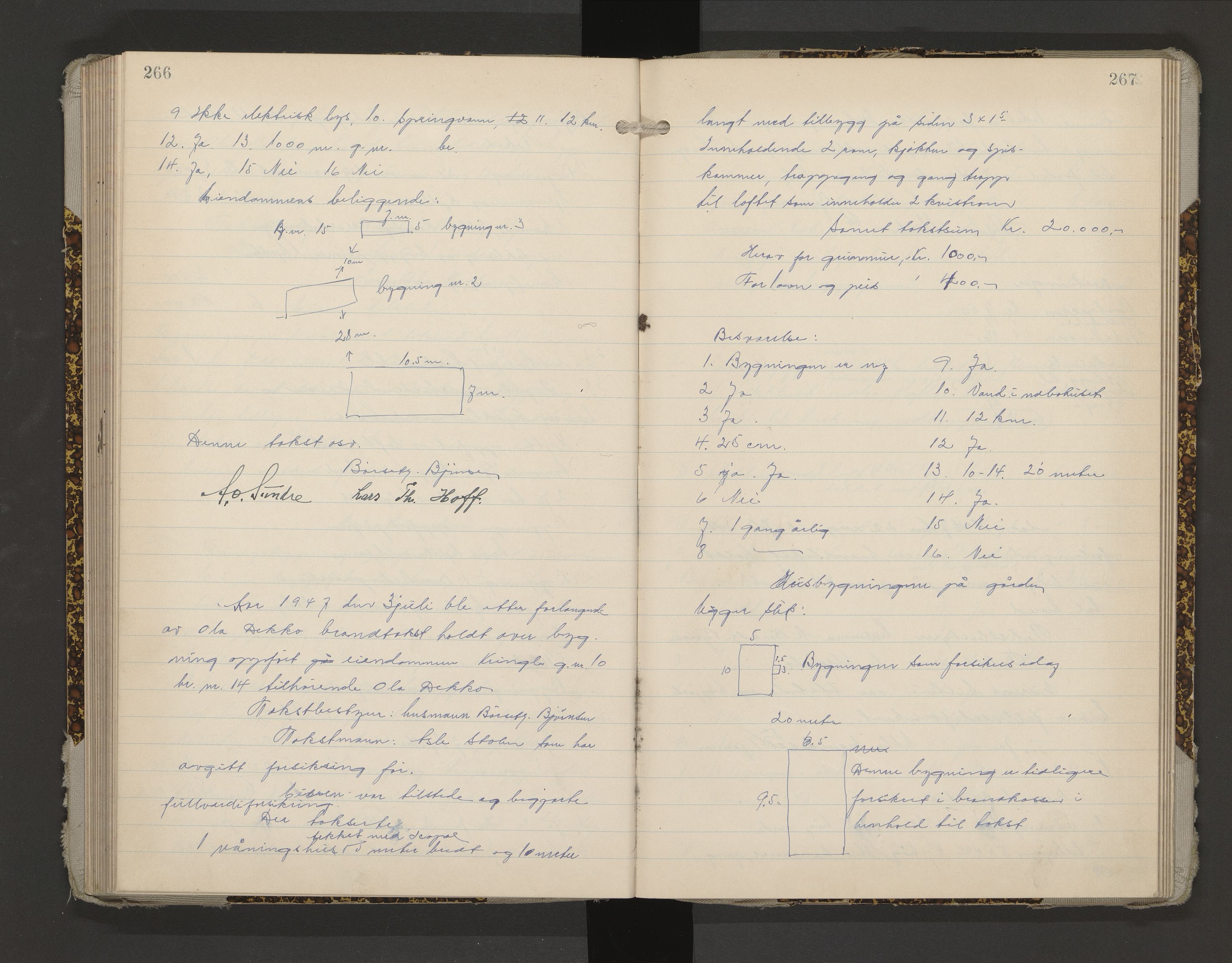 Ål lensmannskontor, AV/SAKO-A-519/Y/Yd/Yda/L0003: Branntakstprotokoll, 1941-1950, p. 266-267