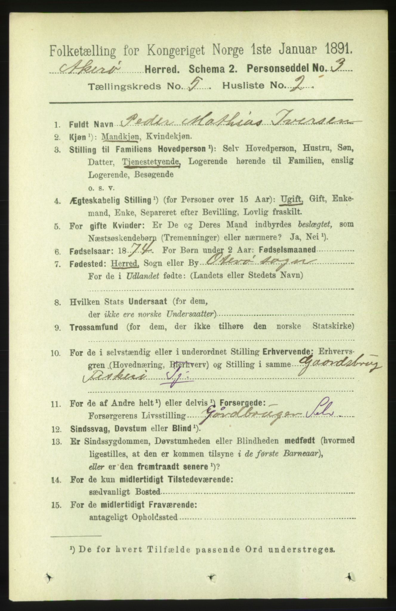 RA, 1891 census for 1545 Aukra, 1891, p. 2021