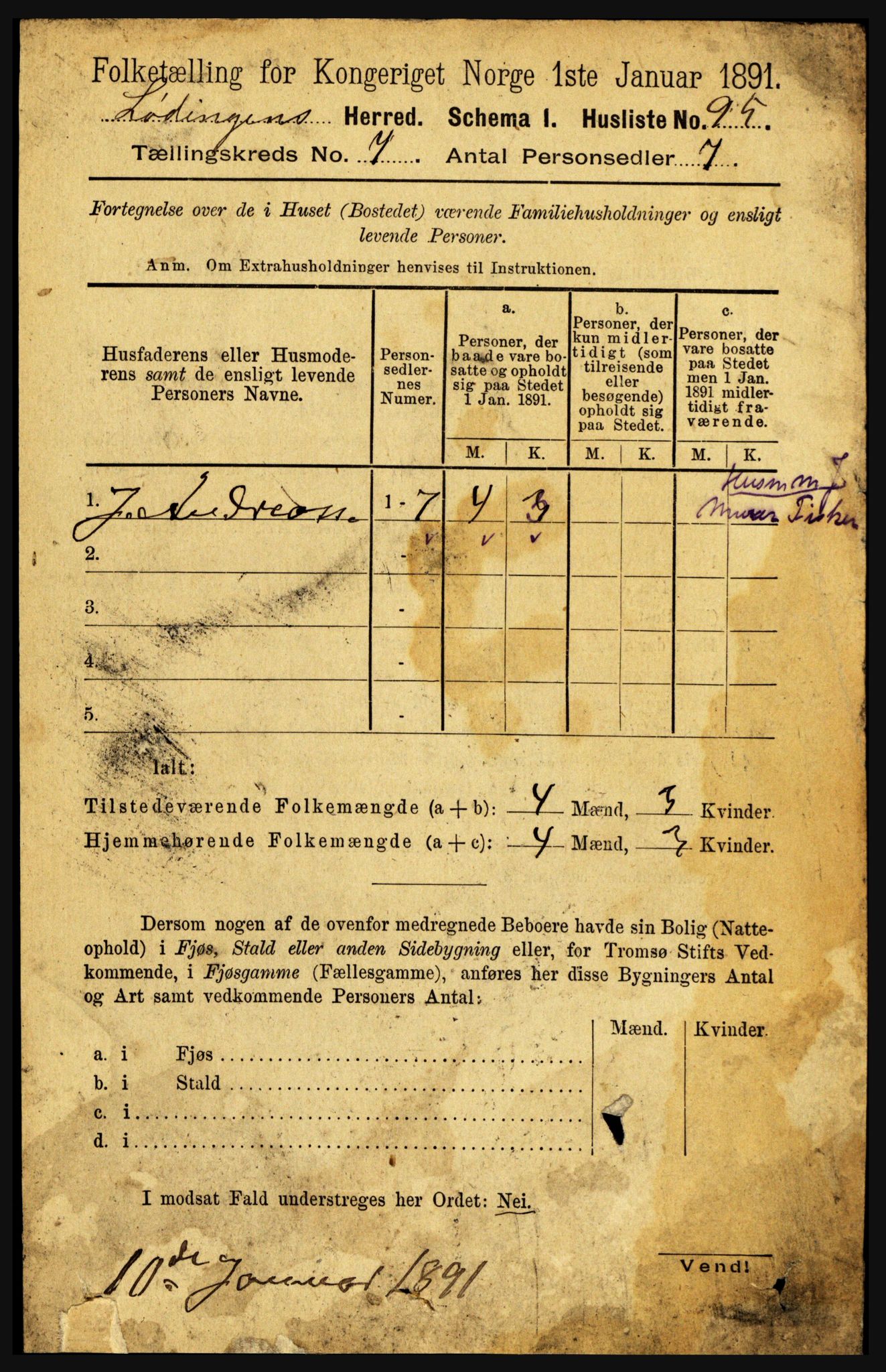 RA, 1891 census for 1851 Lødingen, 1891, p. 3361