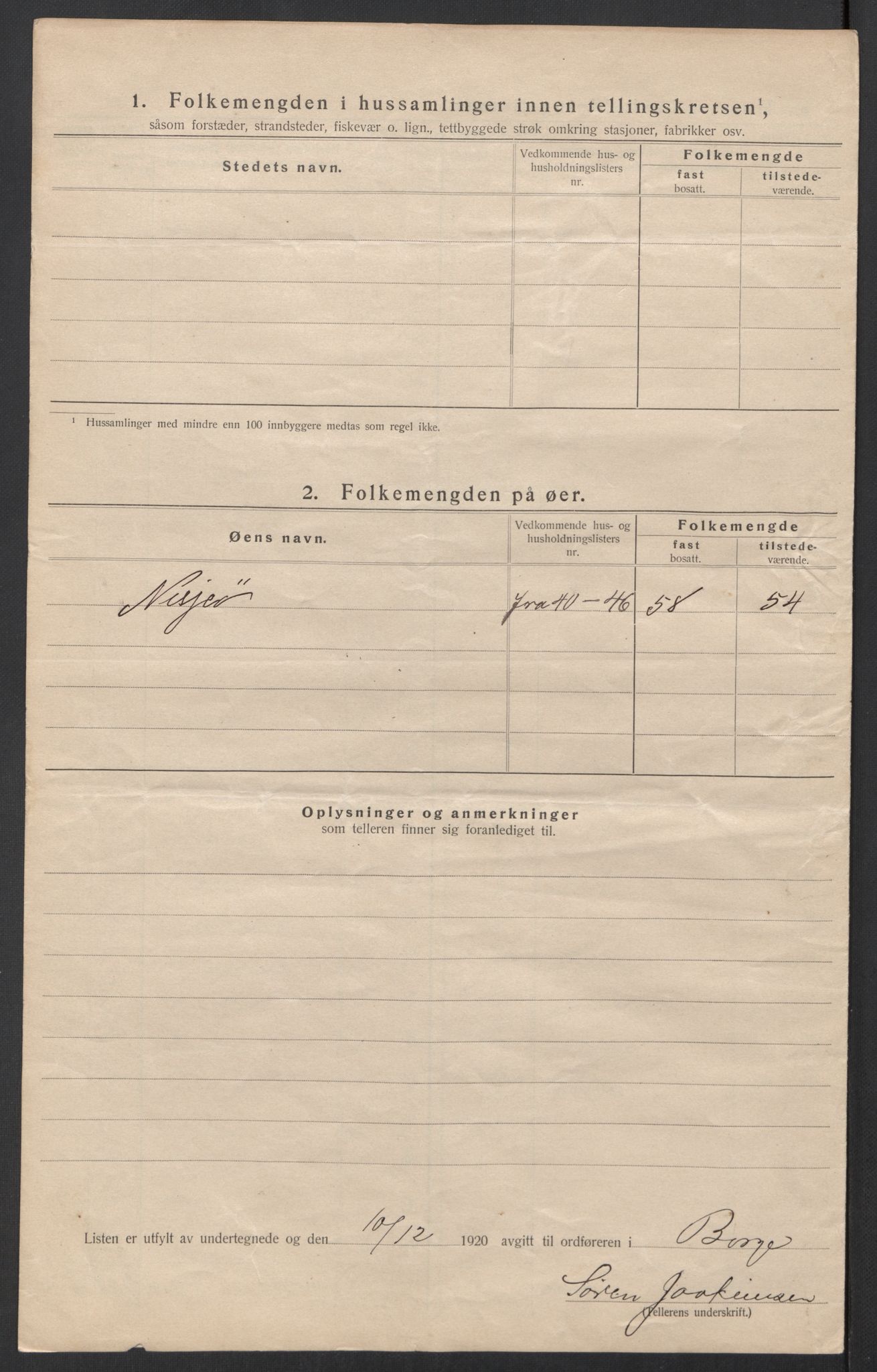 SAT, 1920 census for Borge, 1920, p. 21