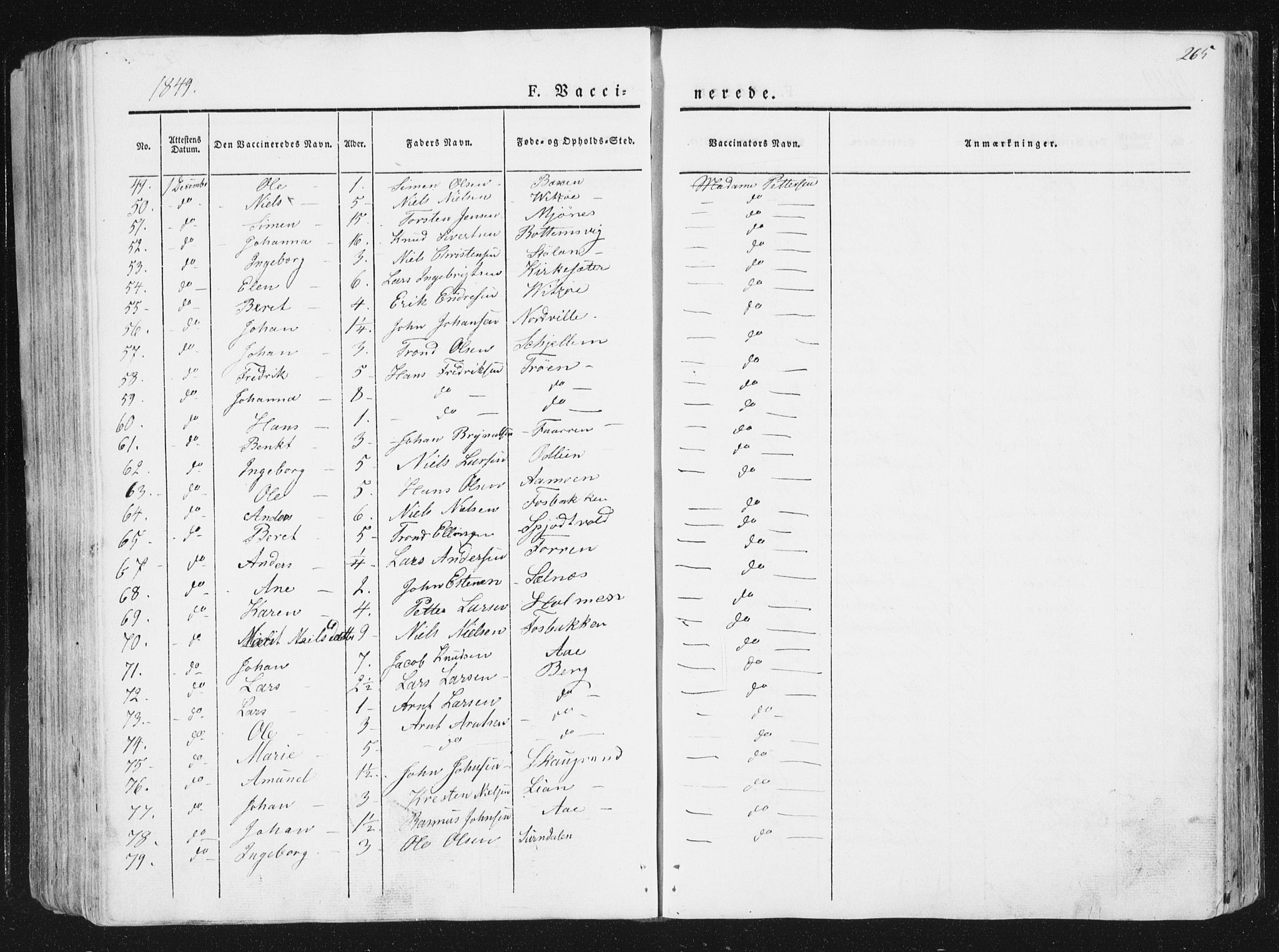 Ministerialprotokoller, klokkerbøker og fødselsregistre - Sør-Trøndelag, SAT/A-1456/630/L0493: Parish register (official) no. 630A06, 1841-1851, p. 265