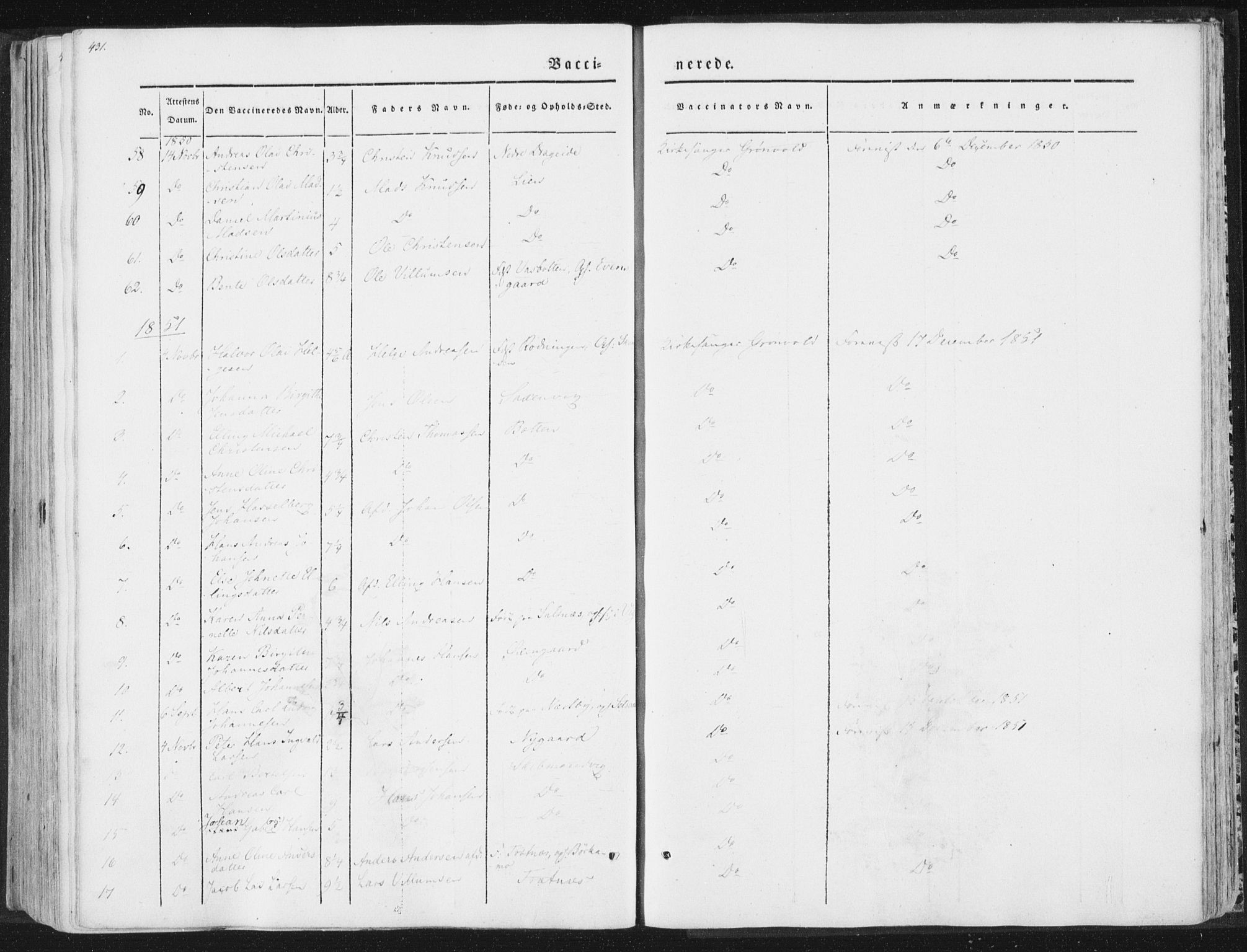 Ministerialprotokoller, klokkerbøker og fødselsregistre - Nordland, SAT/A-1459/847/L0667: Parish register (official) no. 847A07, 1842-1871, p. 431