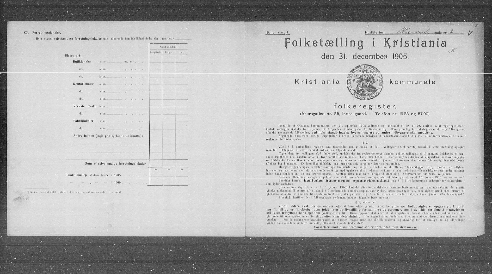 OBA, Municipal Census 1905 for Kristiania, 1905, p. 21925