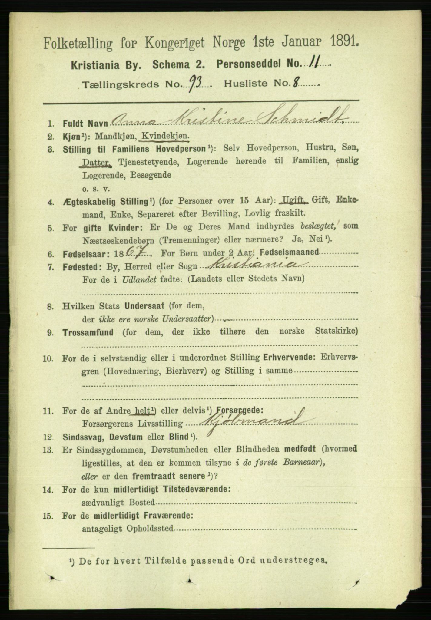 RA, 1891 census for 0301 Kristiania, 1891, p. 45765