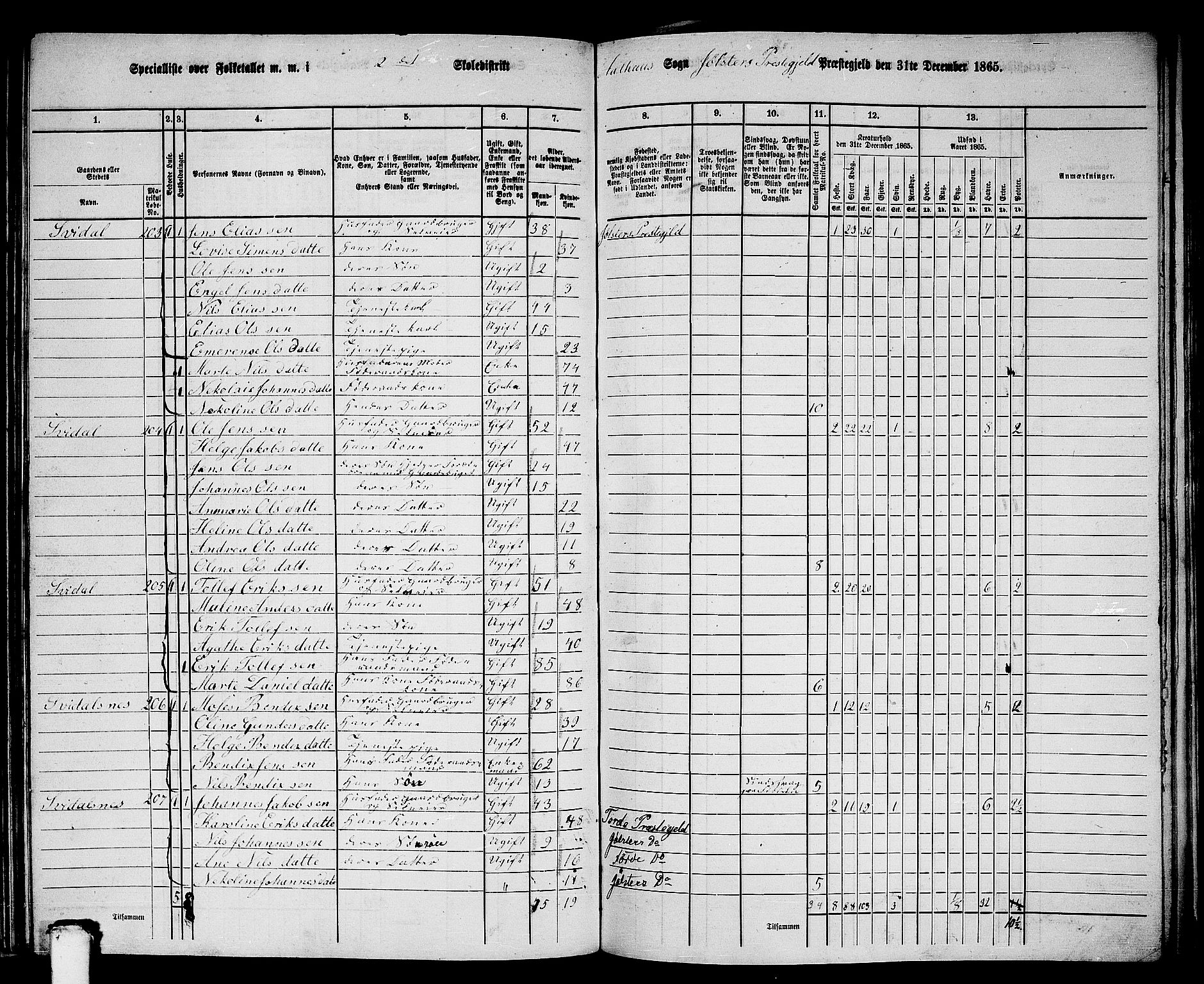 RA, 1865 census for Jølster, 1865, p. 87