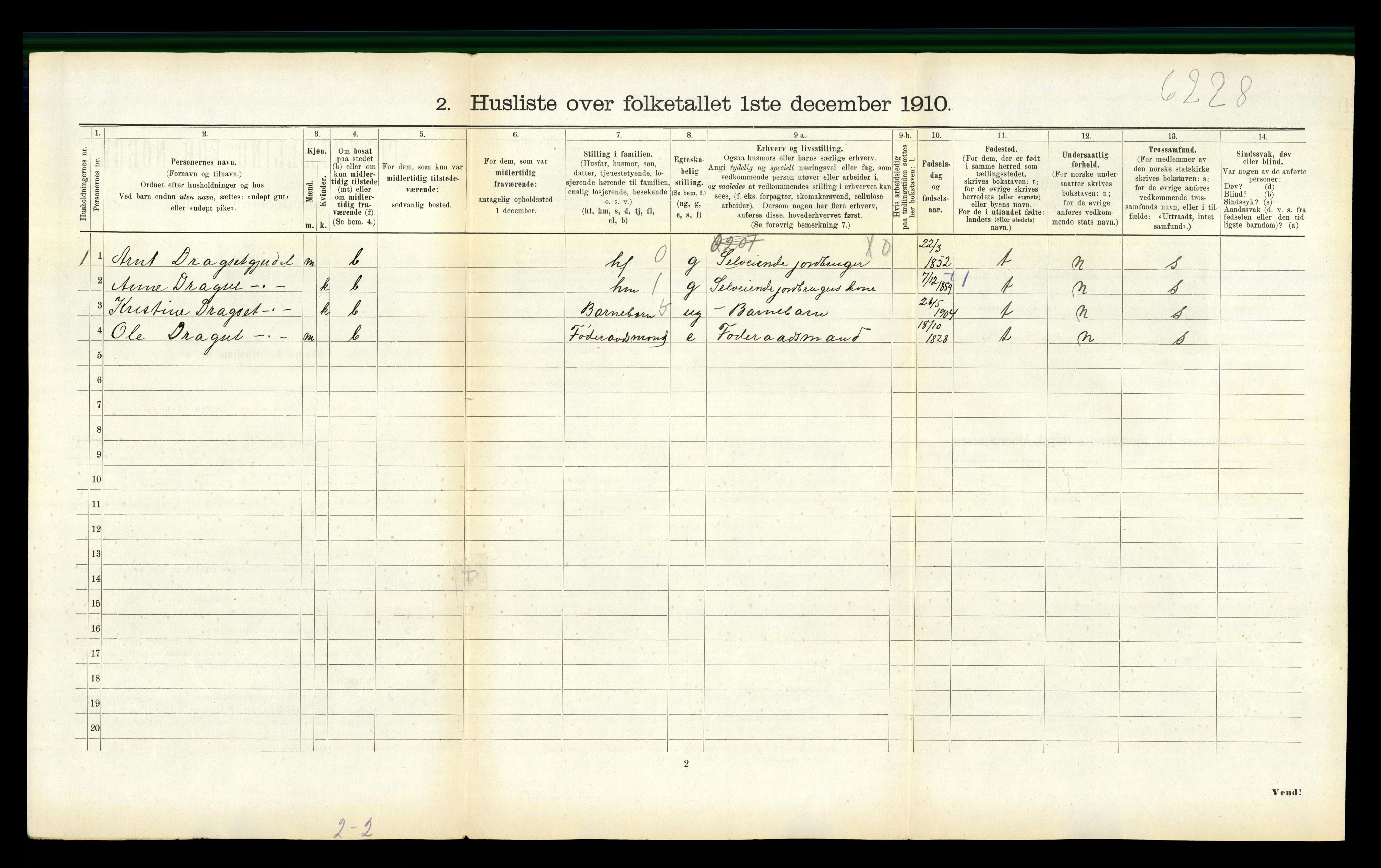 RA, 1910 census for Meldal, 1910, p. 1174