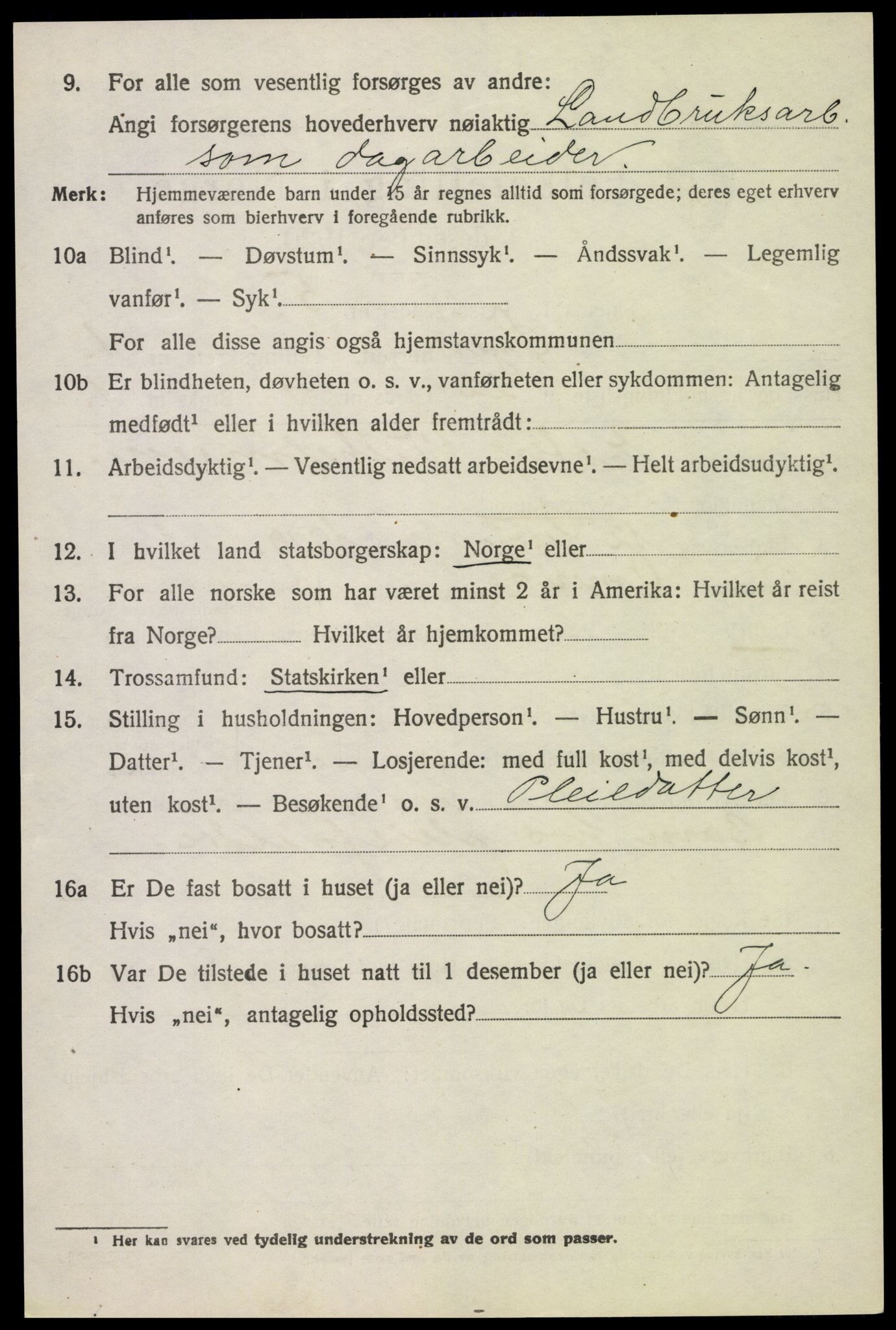 SAH, 1920 census for Øyer, 1920, p. 1486