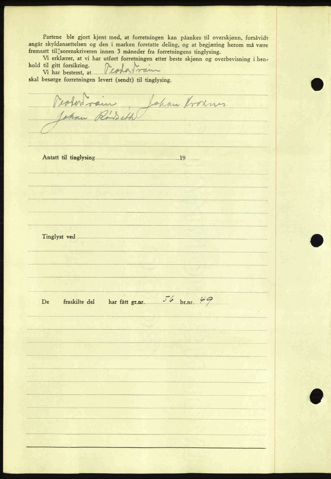 Romsdal sorenskriveri, AV/SAT-A-4149/1/2/2C: Mortgage book no. A17, 1944-1945, Diary no: : 529/1945