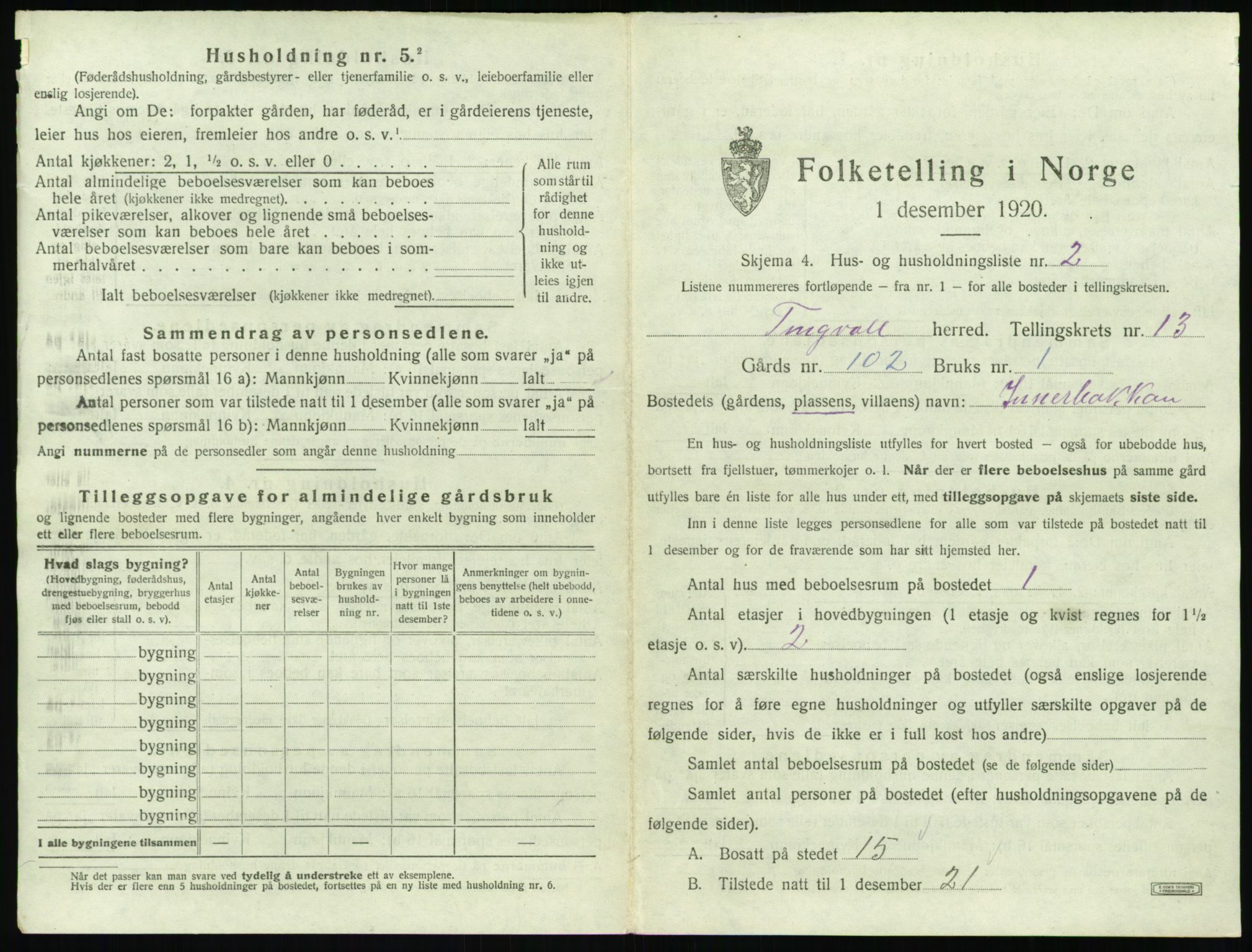 SAT, 1920 census for Tingvoll, 1920, p. 968