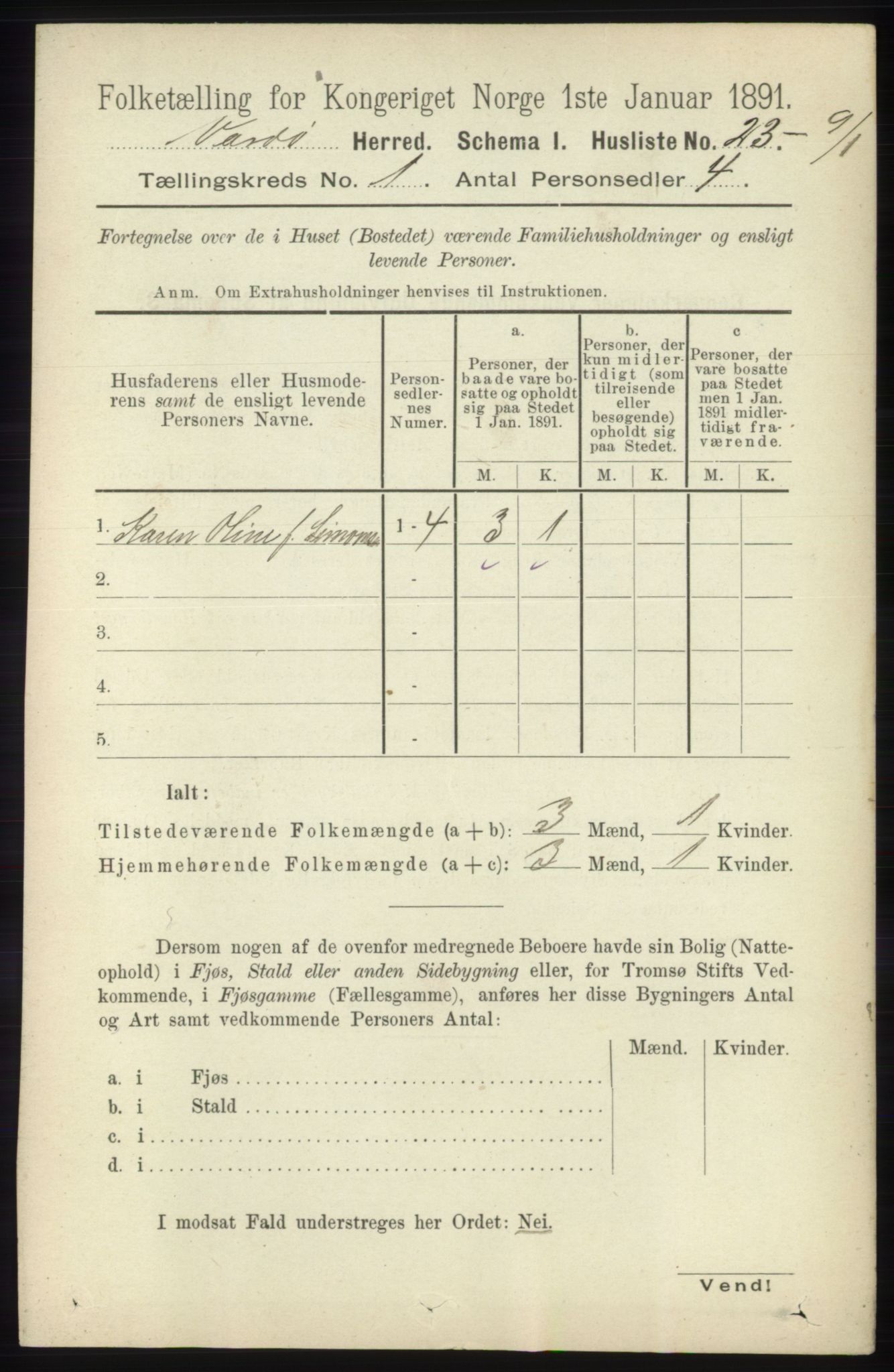 RA, 1891 census for 2028 Vardø, 1891, p. 38