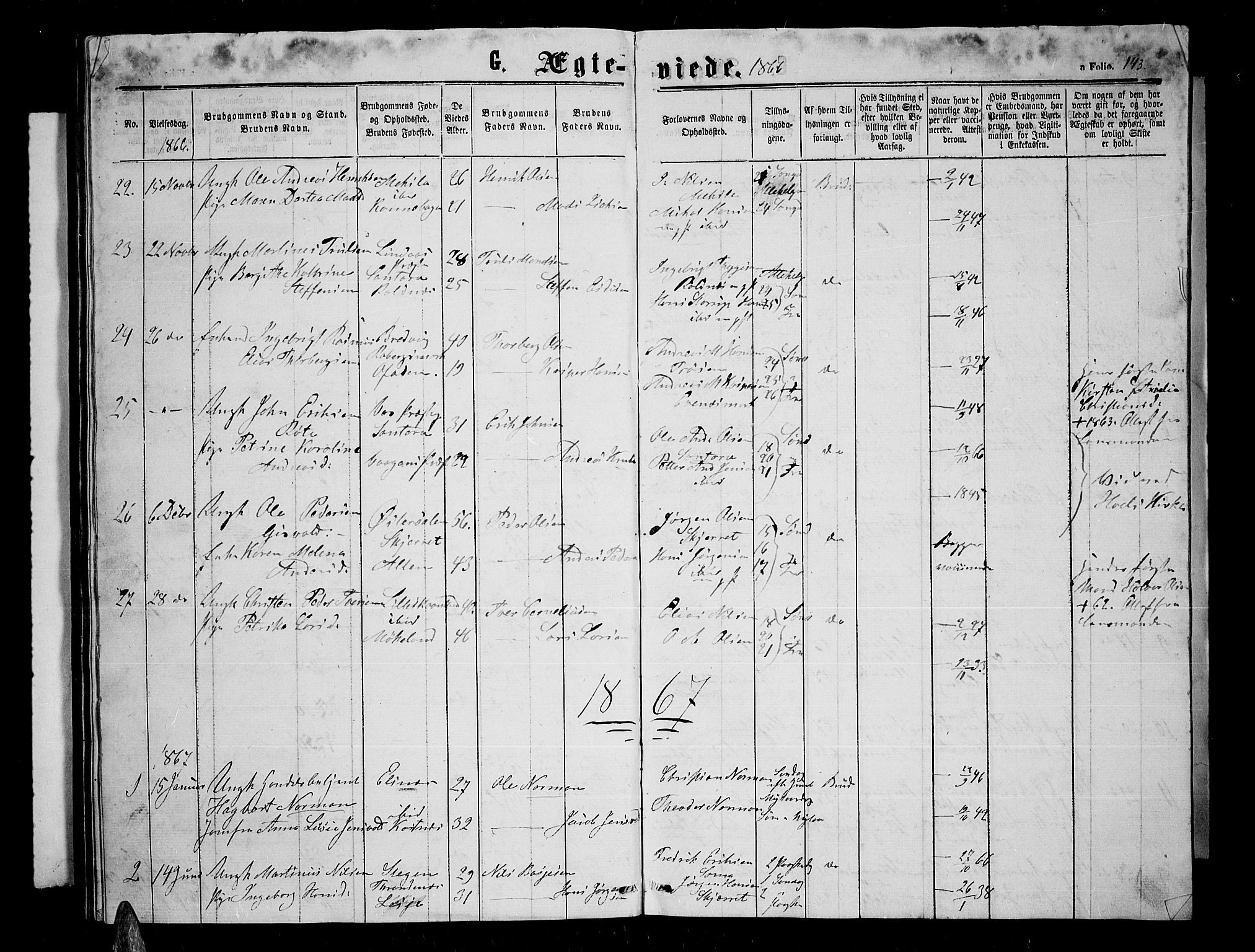 Trondenes sokneprestkontor, SATØ/S-1319/H/Hb/L0008klokker: Parish register (copy) no. 8, 1863-1869, p. 143