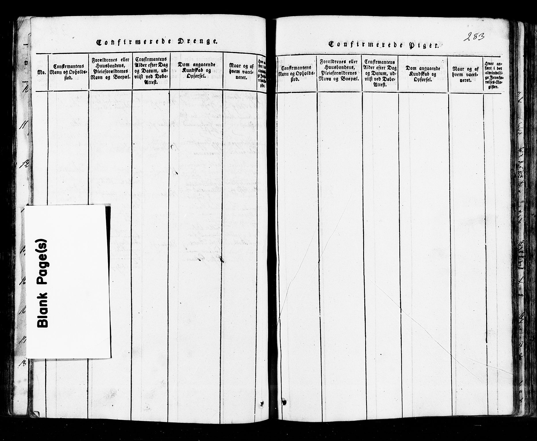 Hurum kirkebøker, AV/SAKO-A-229/G/Ga/L0001: Parish register (copy) no. I 1, 1816-1826, p. 283