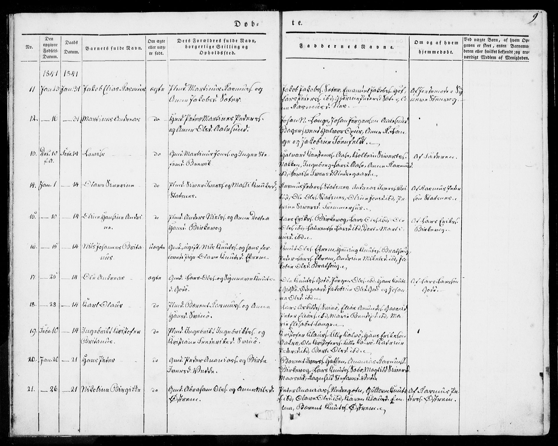 Ministerialprotokoller, klokkerbøker og fødselsregistre - Møre og Romsdal, AV/SAT-A-1454/528/L0396: Parish register (official) no. 528A07, 1839-1847, p. 9