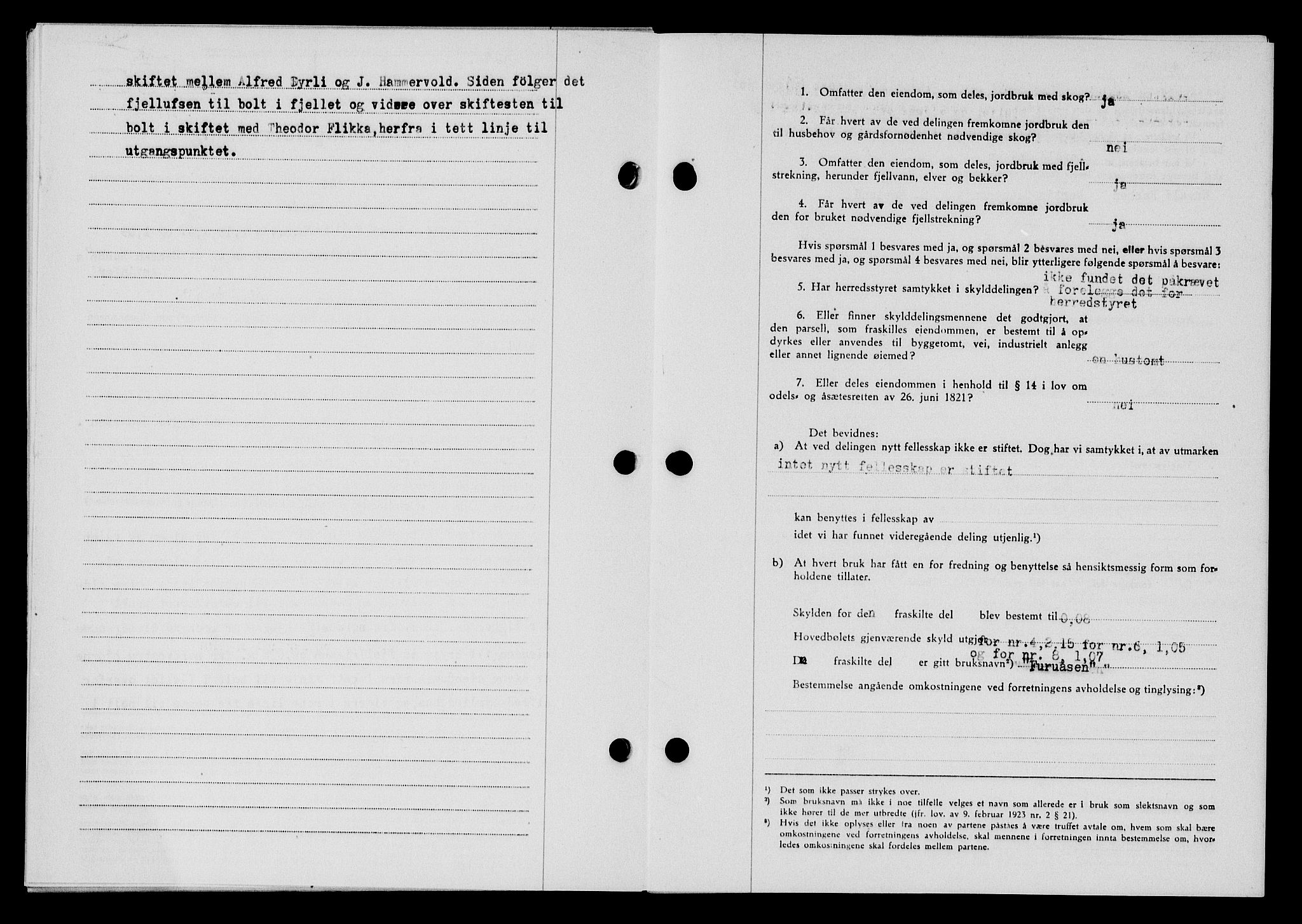 Flekkefjord sorenskriveri, SAK/1221-0001/G/Gb/Gba/L0059: Mortgage book no. A-7, 1944-1945, Diary no: : 490/1944