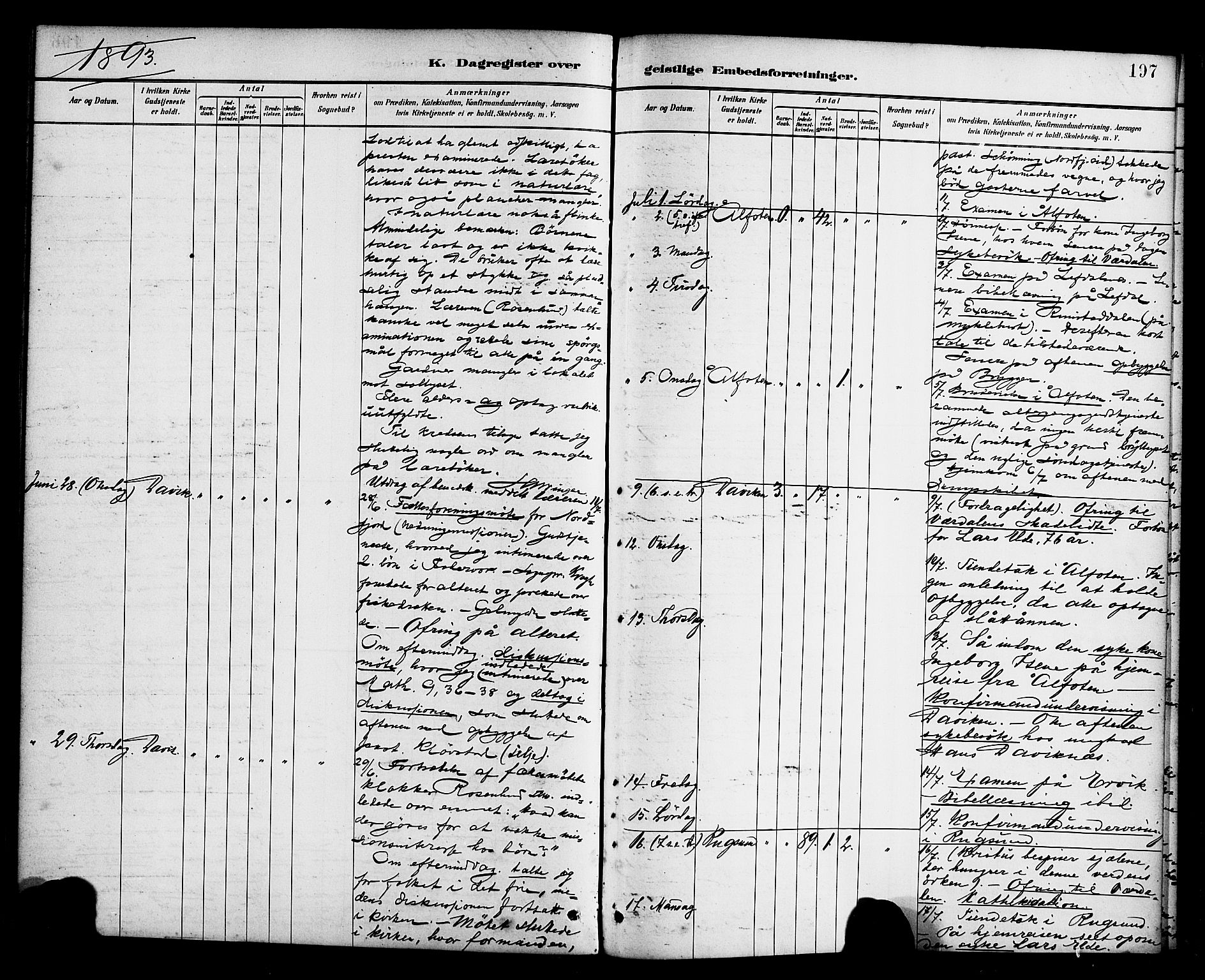 Davik sokneprestembete, AV/SAB-A-79701/H/Haa/Haab/L0001: Parish register (official) no. B 1, 1882-1900, p. 197