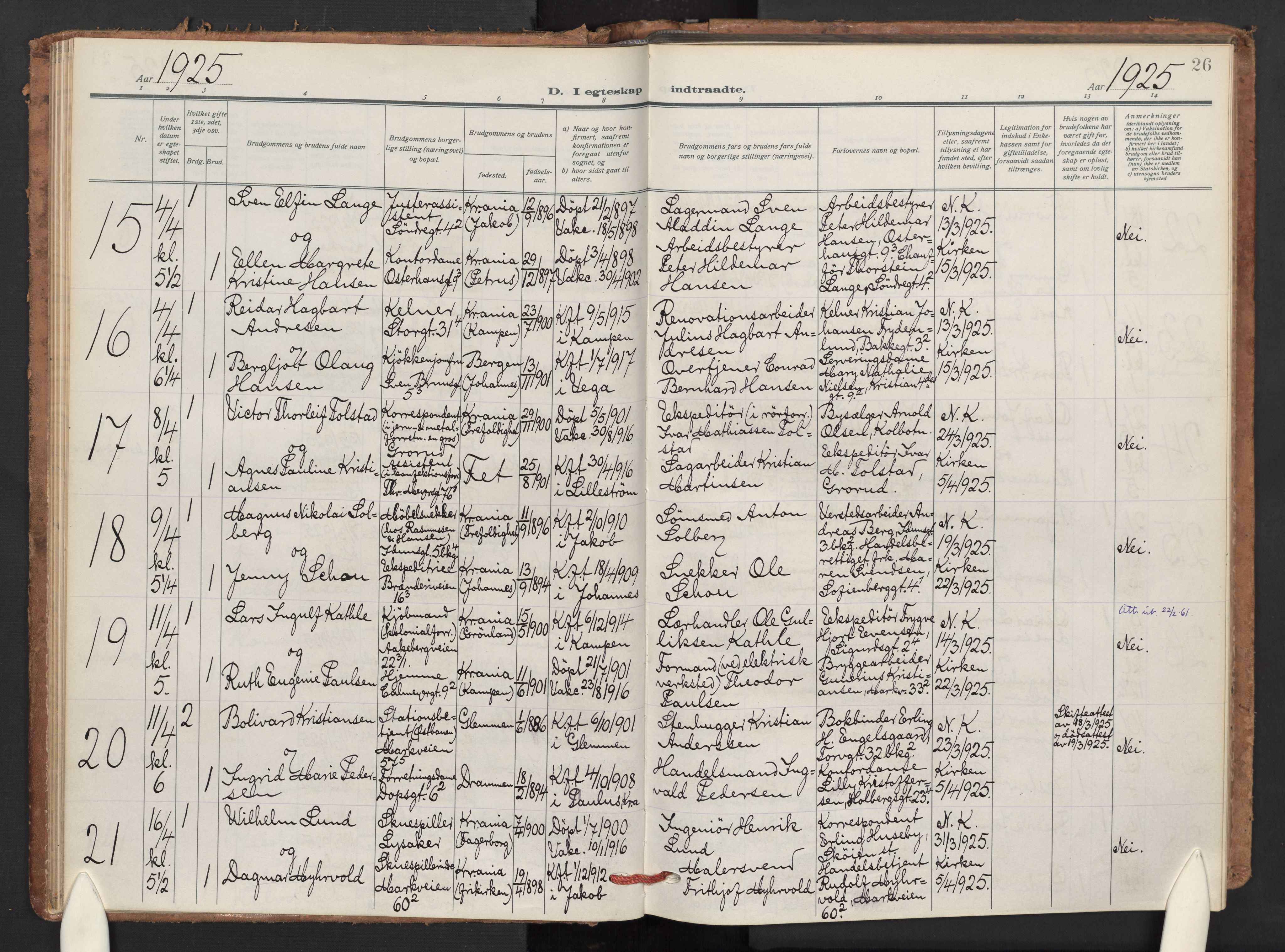 Jakob prestekontor Kirkebøker, AV/SAO-A-10850/F/Fa/L0018: Parish register (official) no. 18, 1923-1936, p. 26