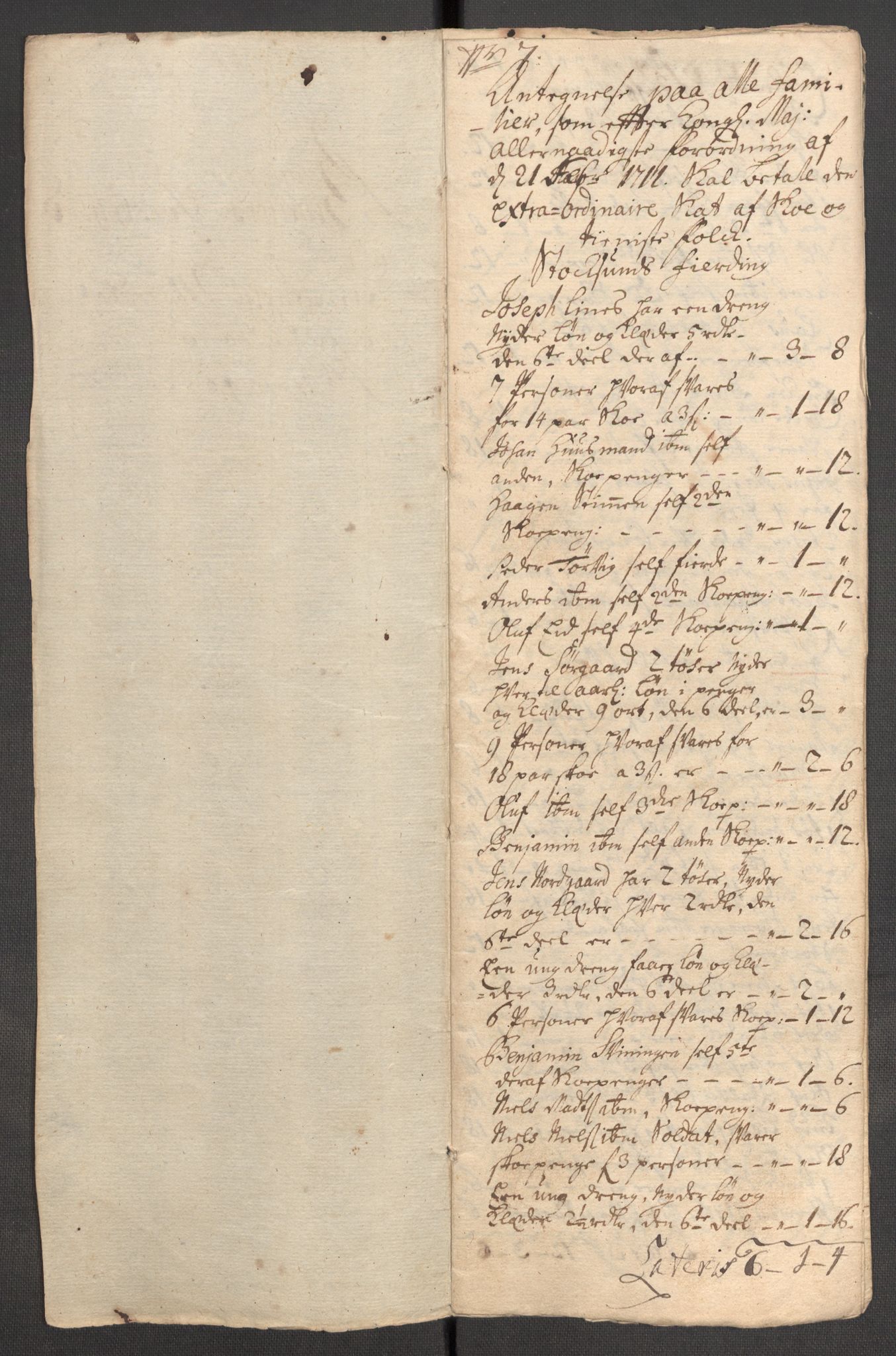 Rentekammeret inntil 1814, Reviderte regnskaper, Fogderegnskap, RA/EA-4092/R57/L3860: Fogderegnskap Fosen, 1711, p. 417