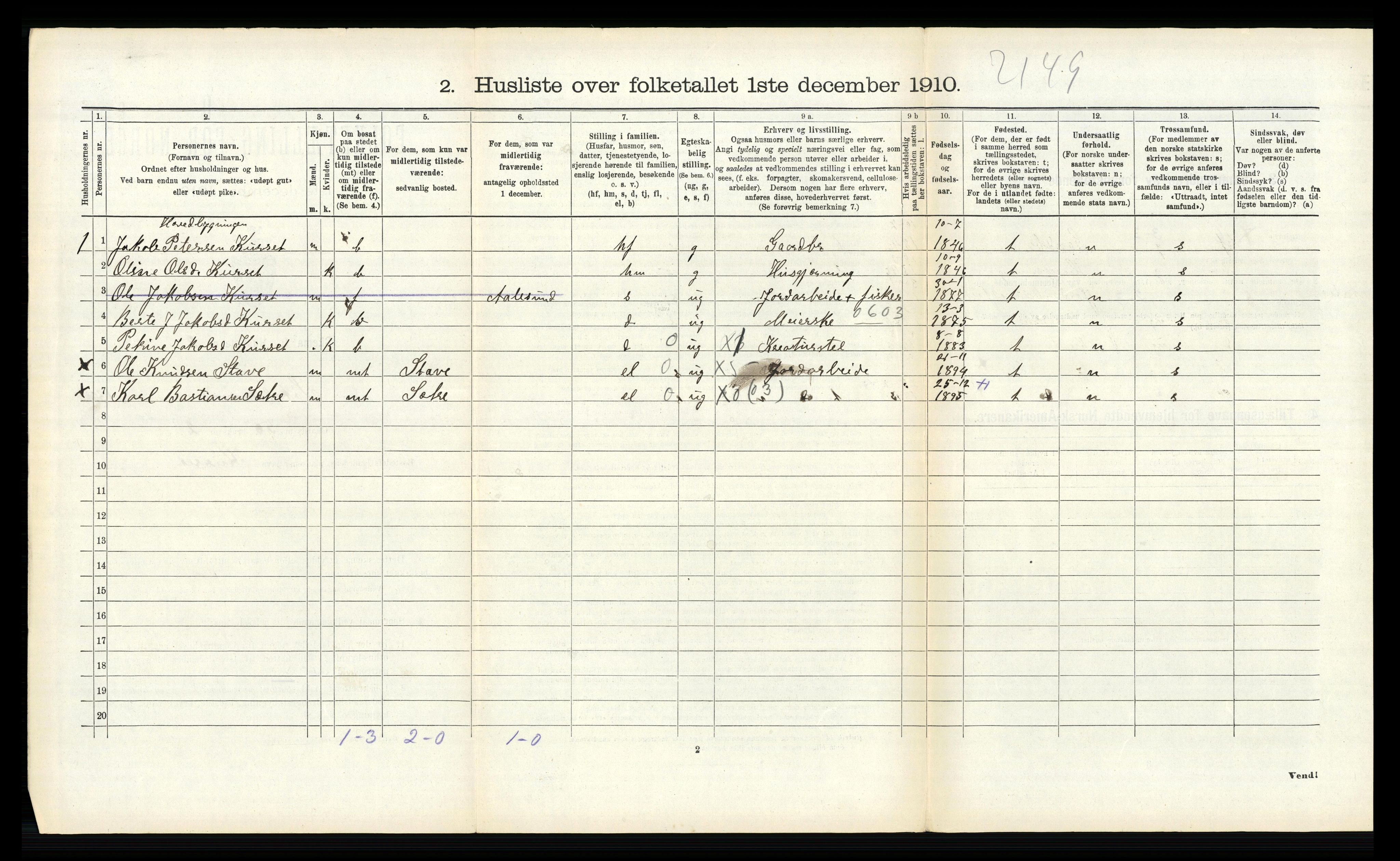 RA, 1910 census for Sykkylven, 1910, p. 808