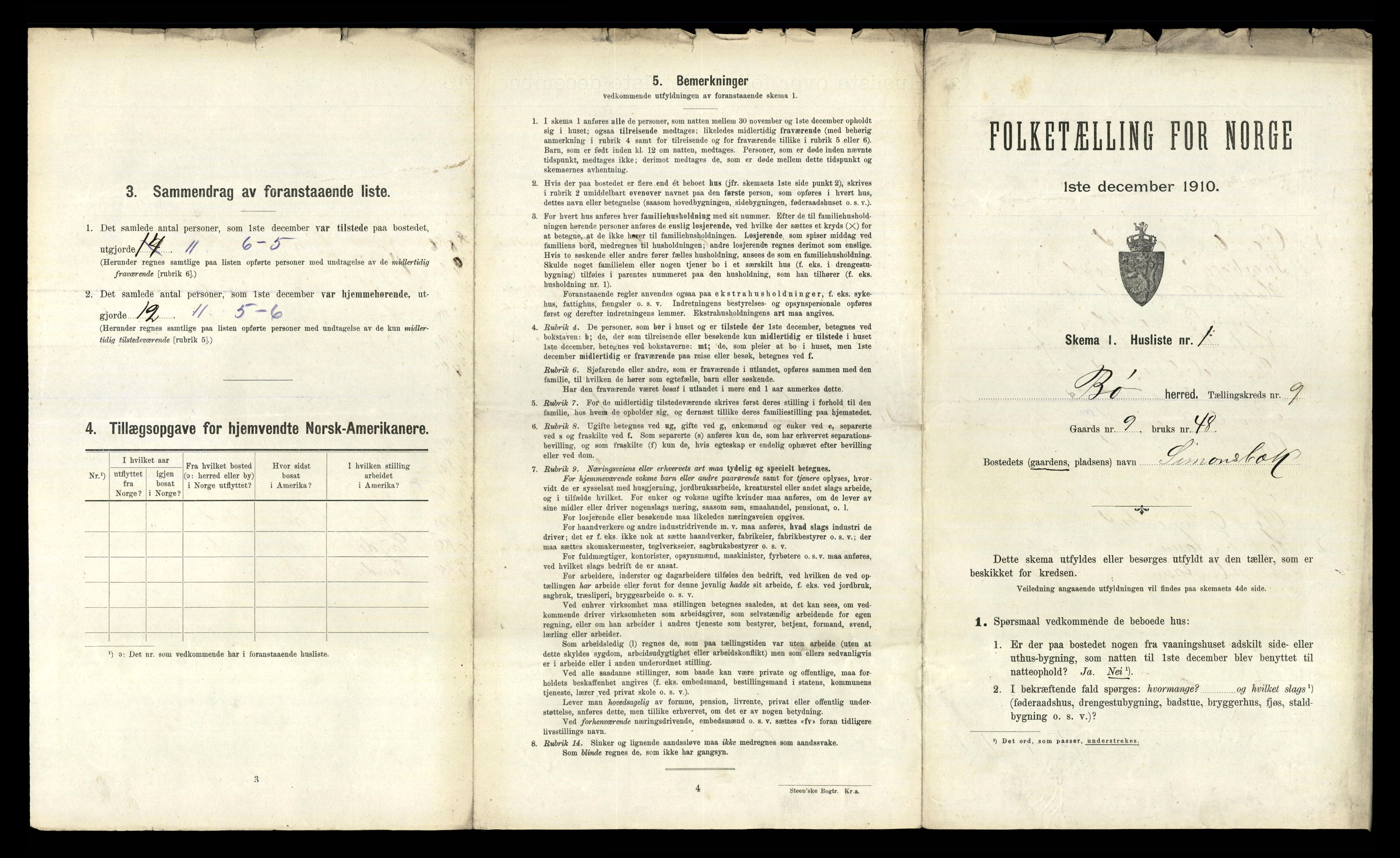 RA, 1910 census for Bø, 1910, p. 1031