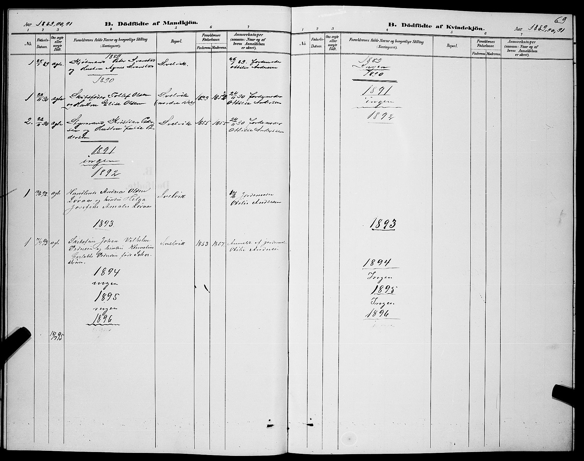 Strømm kirkebøker, SAKO/A-322/G/Gb/L0001: Parish register (copy) no. II 1, 1889-1896, p. 69