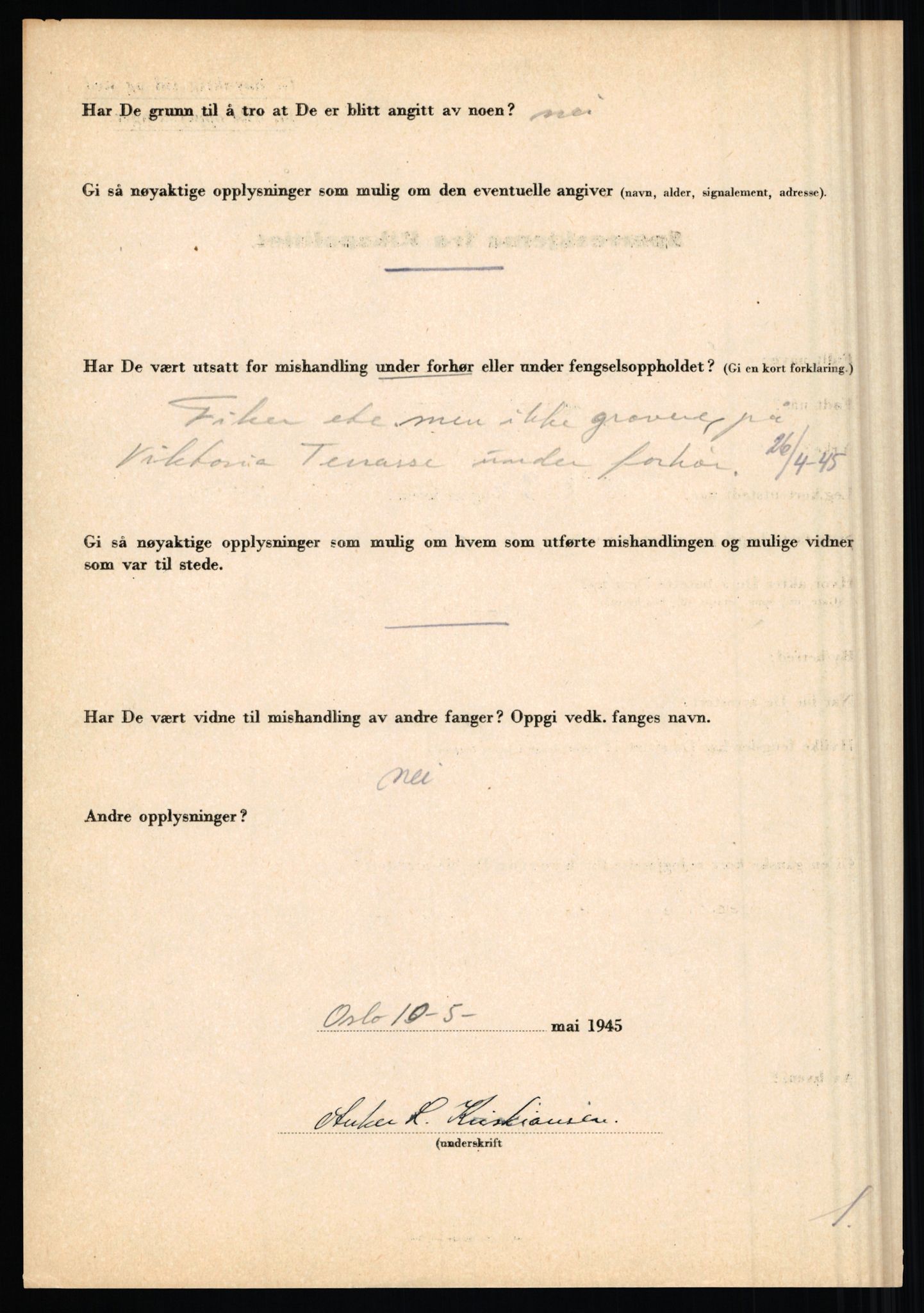 Rikspolitisjefen, AV/RA-S-1560/L/L0009: Karlsen, Aksel Emanuel - Kristiansen, Øivind Vetre, 1940-1945, p. 972