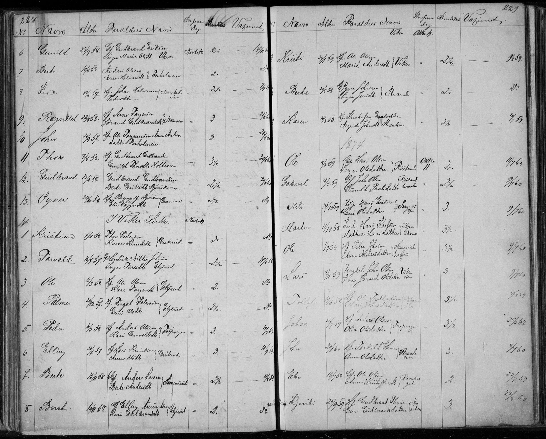 Ådal kirkebøker, AV/SAKO-A-248/G/Ga/L0003: Parish register (copy) no. I 3, 1862-1891, p. 228-229
