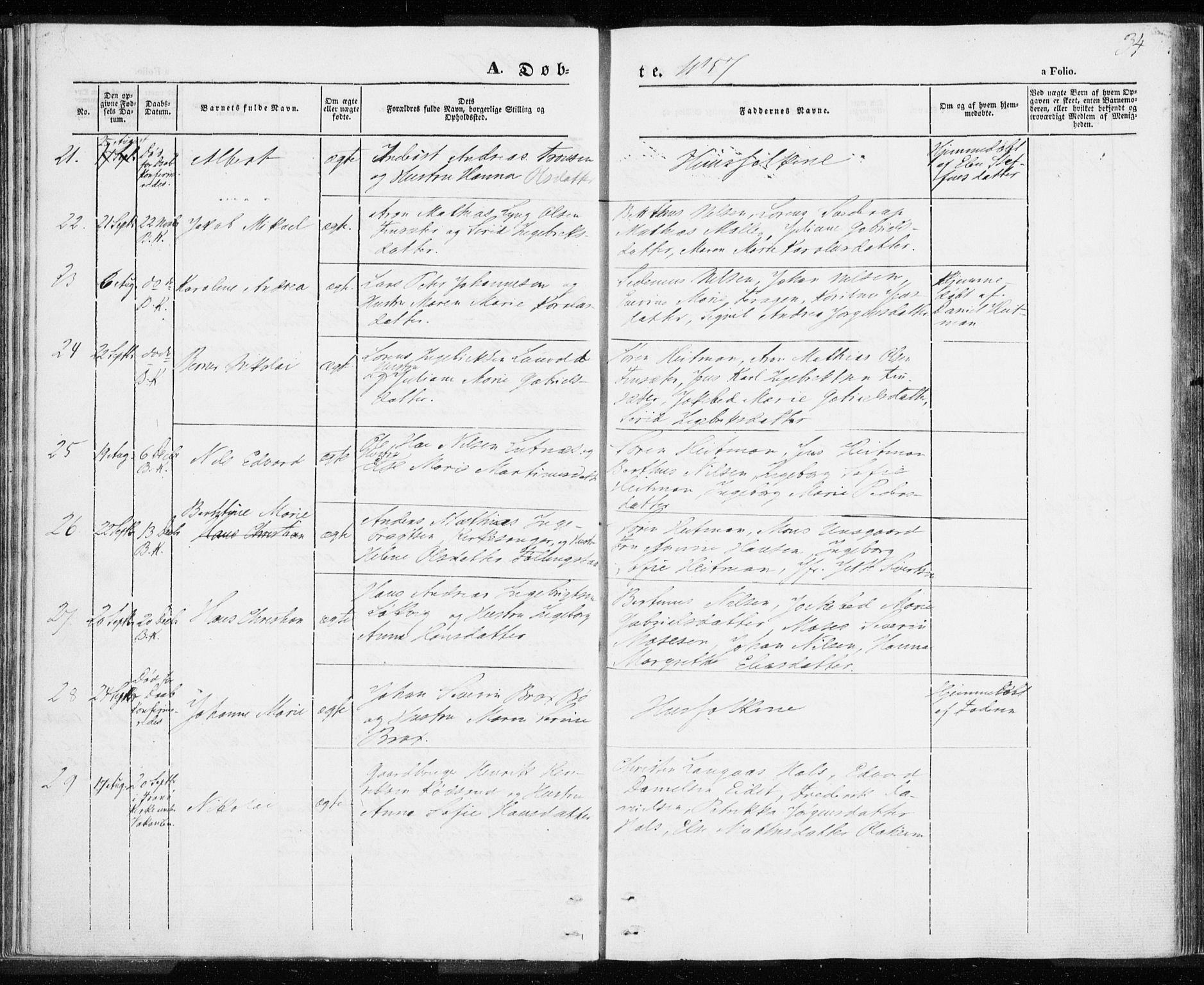 Berg sokneprestkontor, SATØ/S-1318/G/Ga/Gaa/L0001kirke: Parish register (official) no. 1, 1846-1859, p. 34