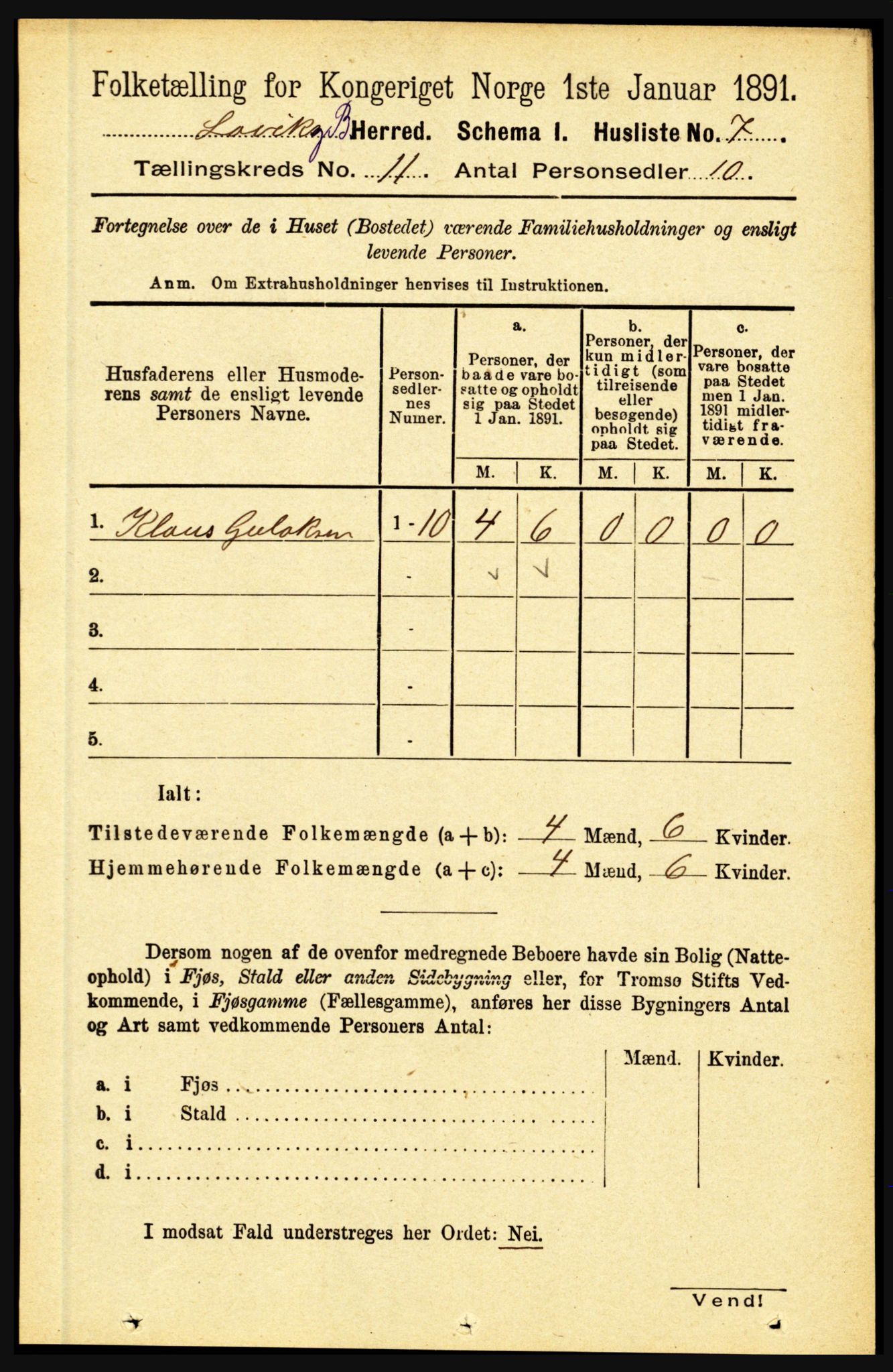 RA, 1891 census for 1415 Lavik og Brekke, 1891, p. 2114