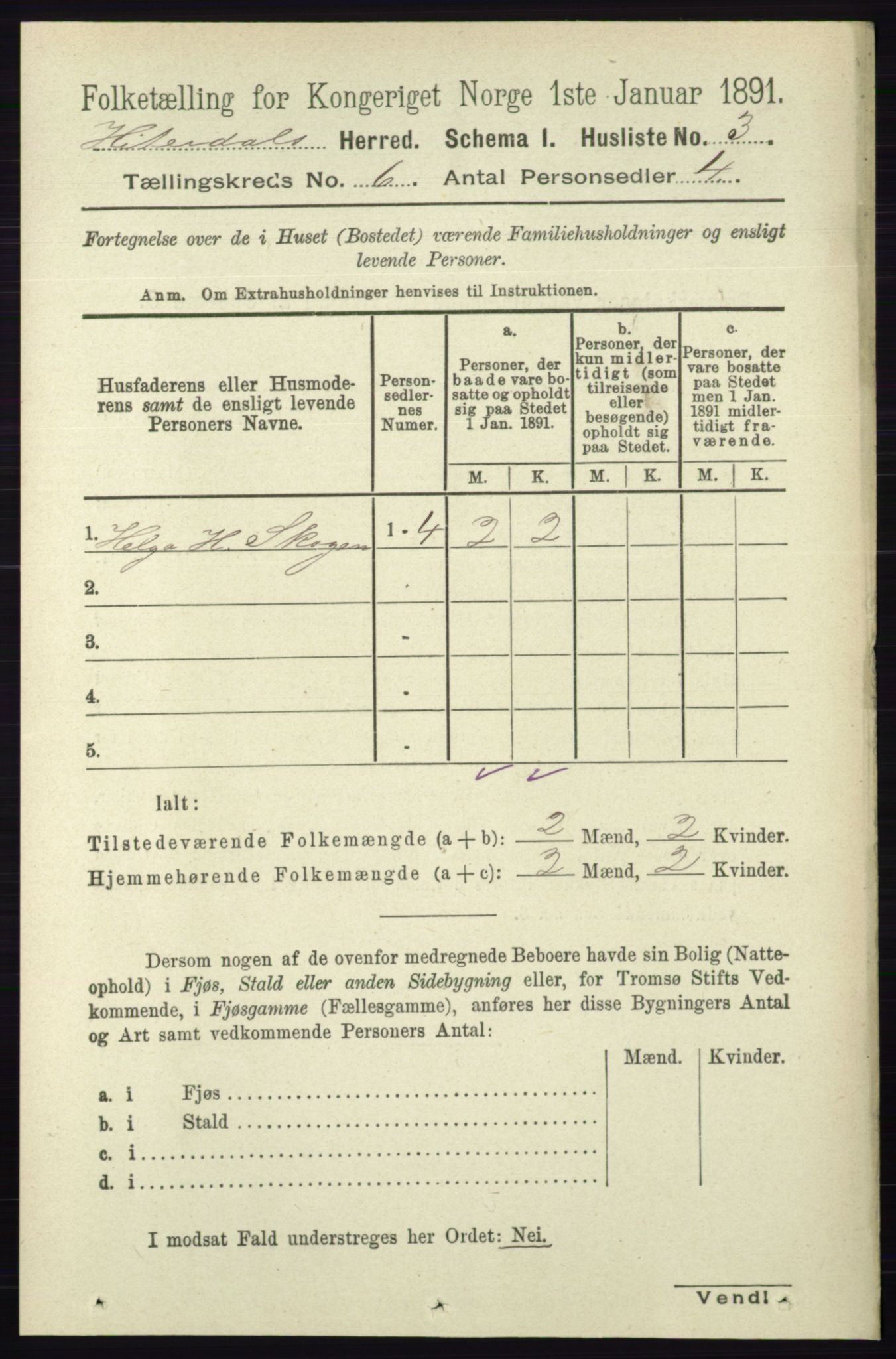 RA, 1891 census for 0823 Heddal, 1891, p. 2529