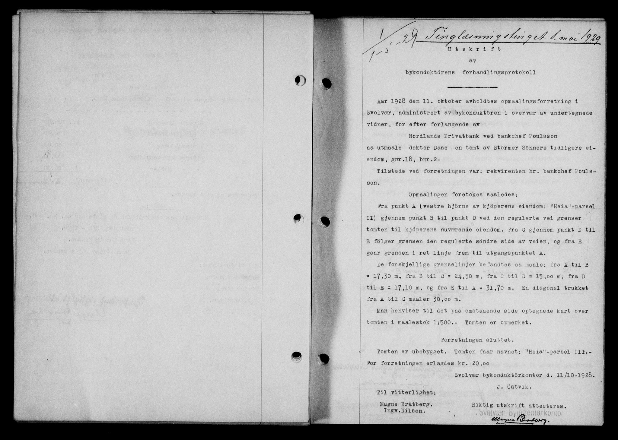 Lofoten sorenskriveri, SAT/A-0017/1/2/2C/L0019b: Mortgage book no. 19b, 1929-1929, Deed date: 01.05.1929