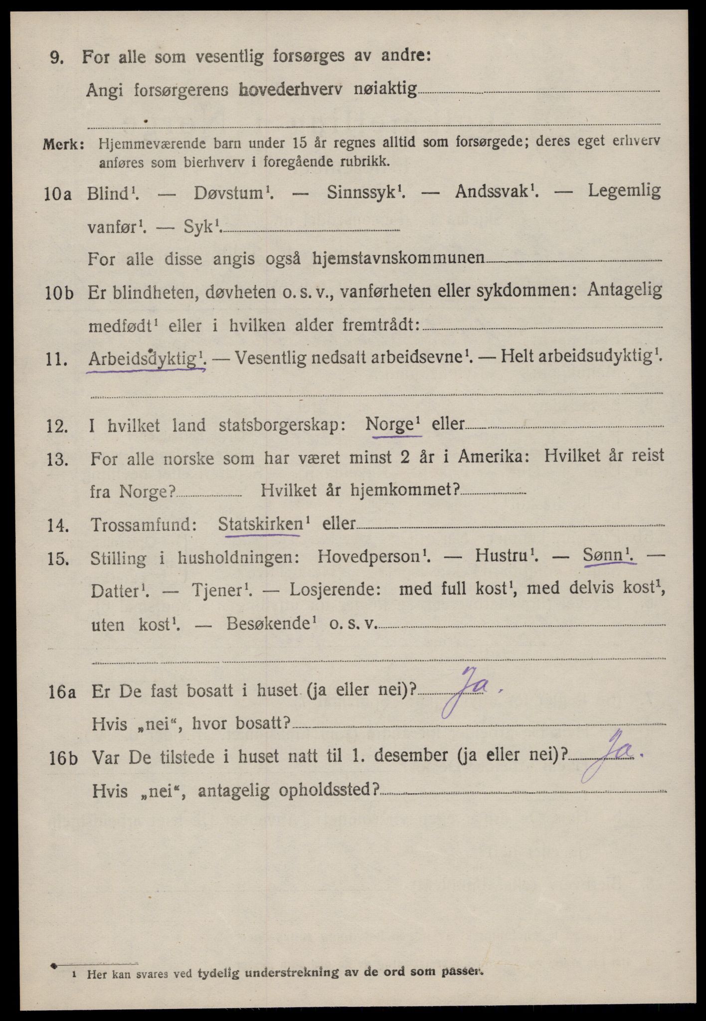 SAT, 1920 census for Tingvoll, 1920, p. 6987