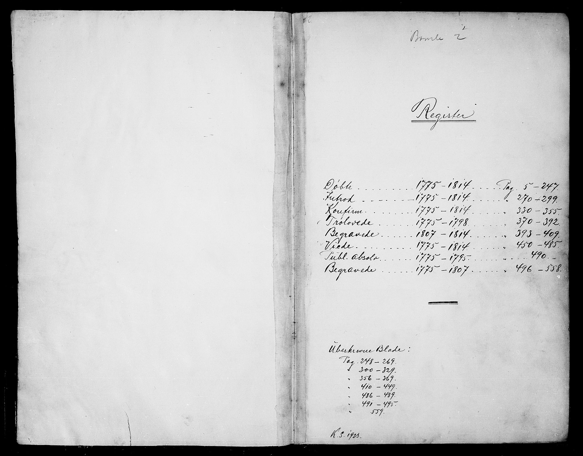 Bamble kirkebøker, AV/SAKO-A-253/F/Fa/L0002: Parish register (official) no. I 2, 1775-1814