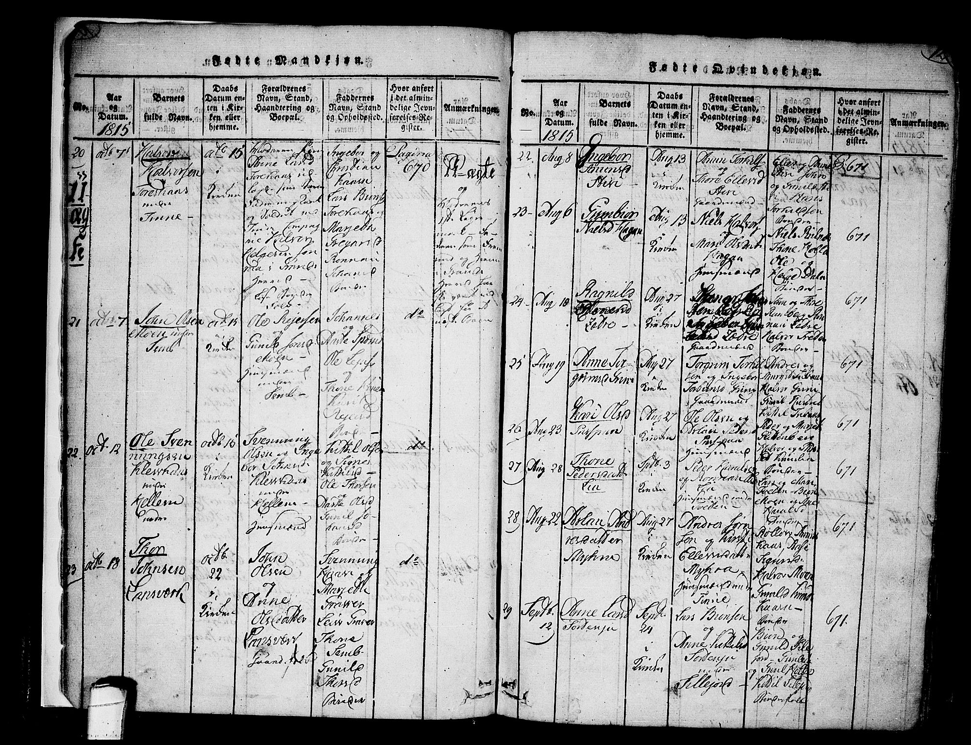 Heddal kirkebøker, AV/SAKO-A-268/F/Fa/L0005: Parish register (official) no. I 5, 1814-1837, p. 11-12