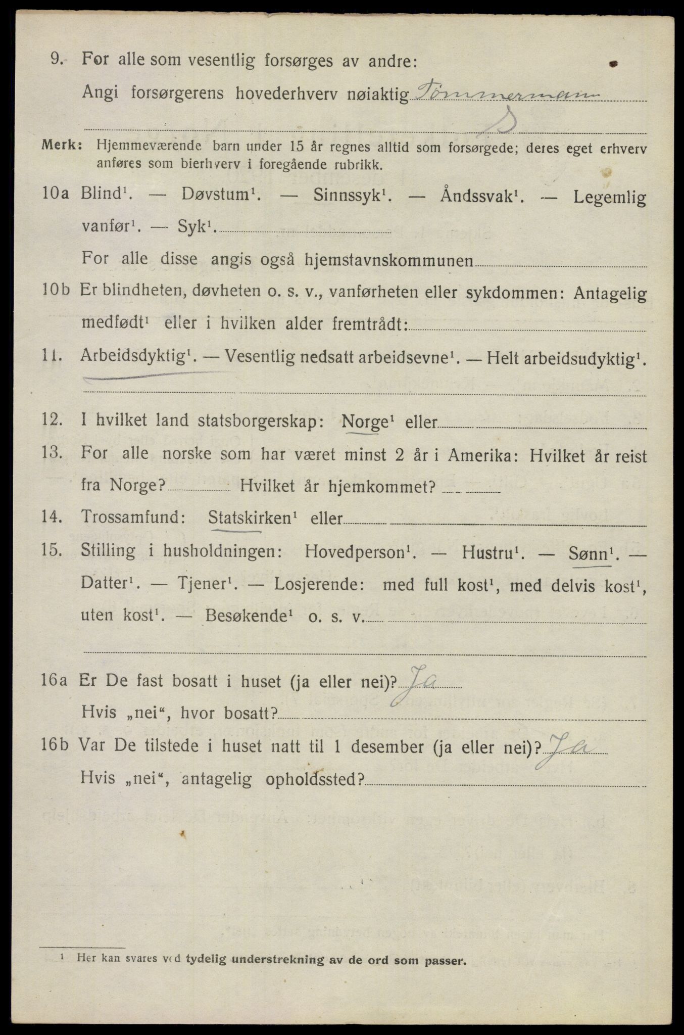 SAO, 1920 census for Ullensaker, 1920, p. 5538