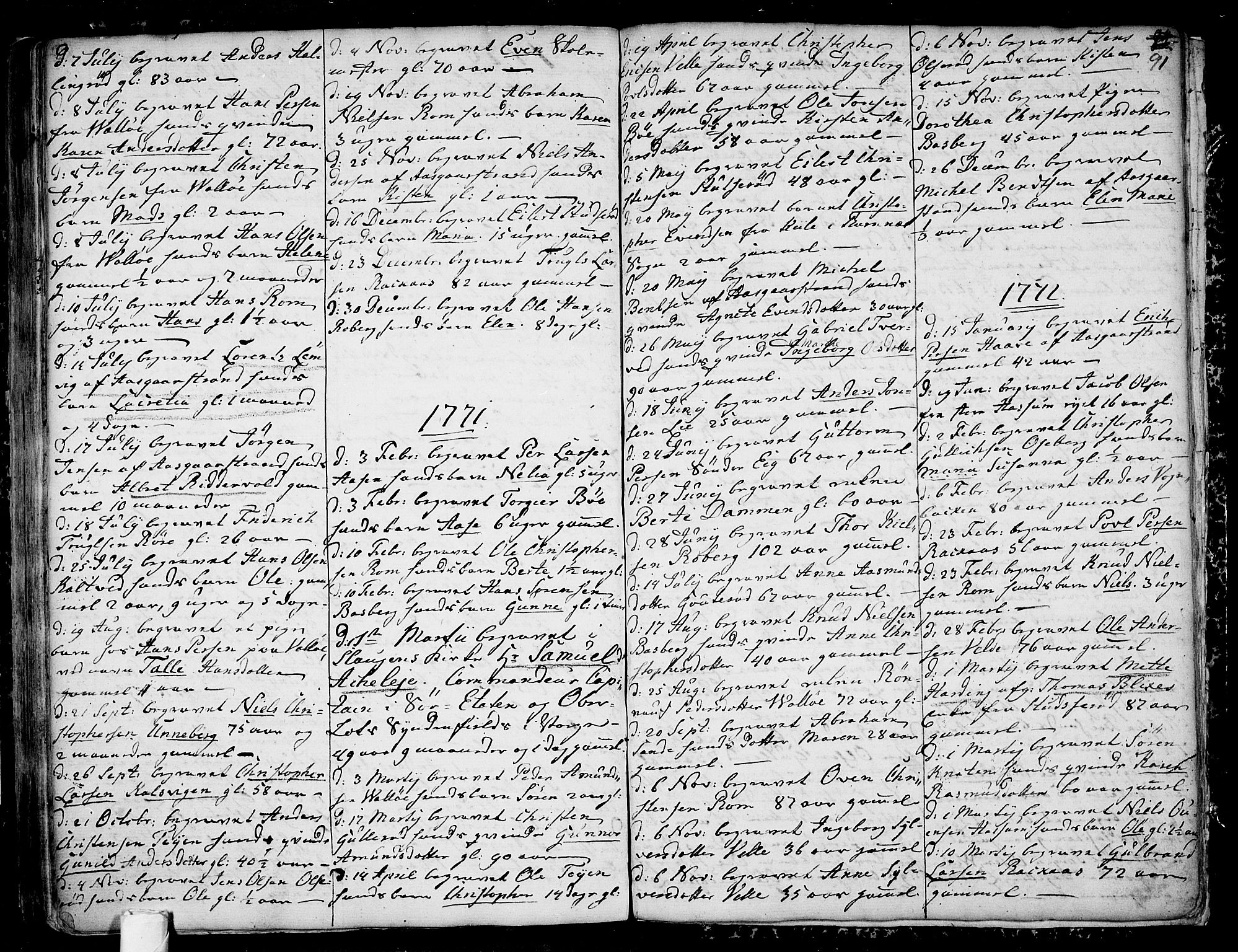 Sem kirkebøker, SAKO/A-5/F/Fb/L0002: Parish register (official) no. II 2, 1764-1792, p. 91