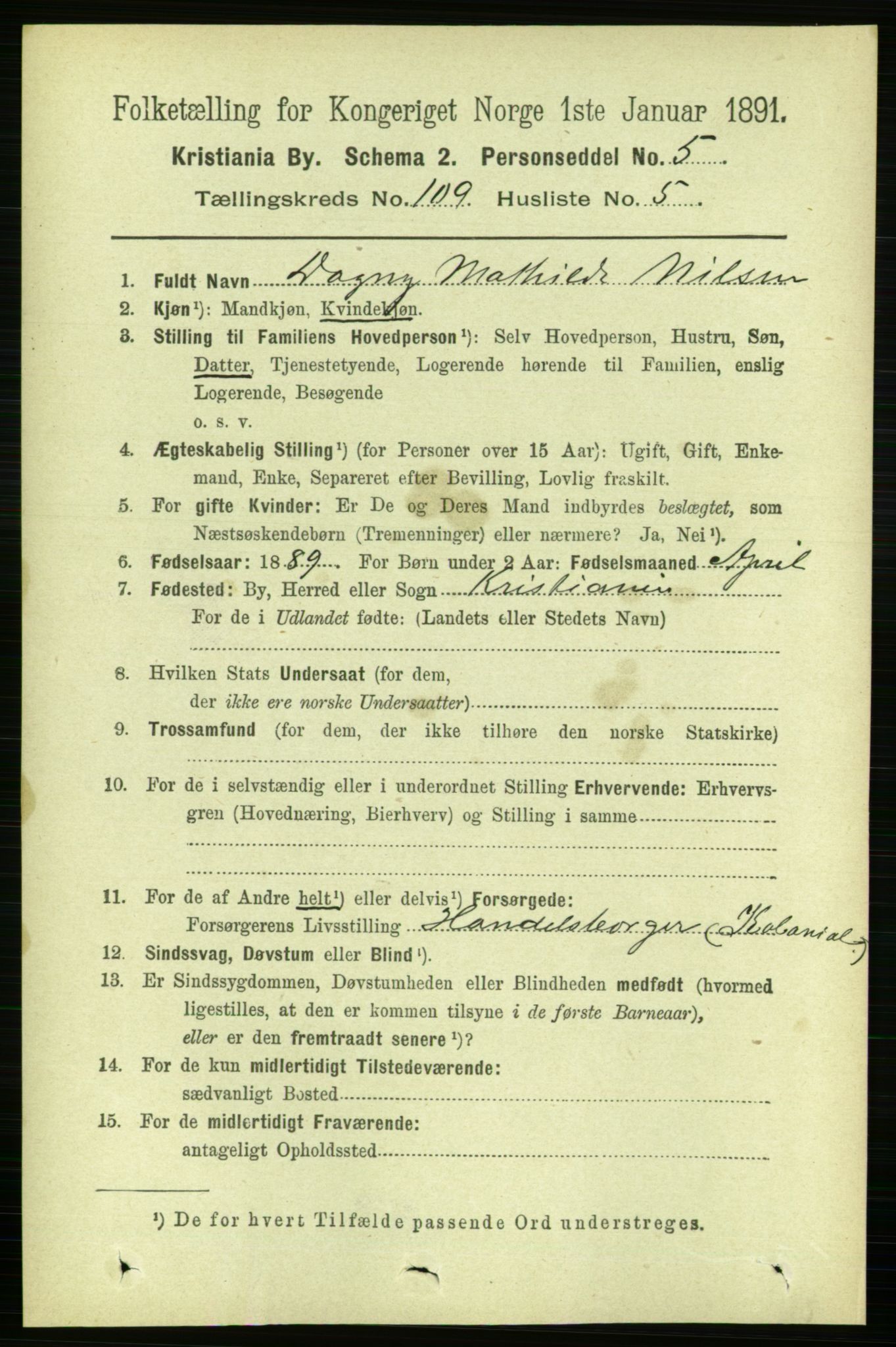 RA, 1891 census for 0301 Kristiania, 1891, p. 56470