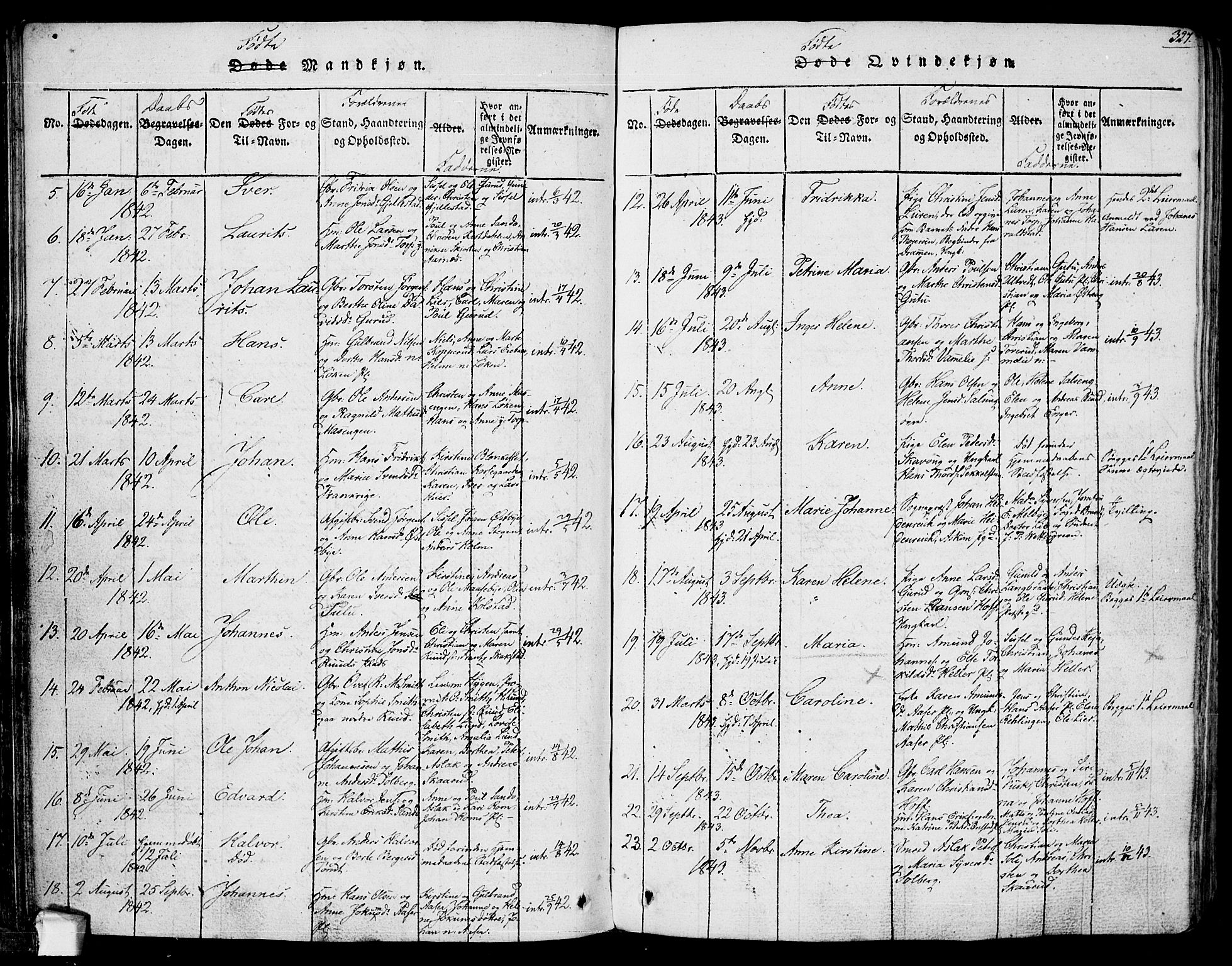 Askim prestekontor Kirkebøker, SAO/A-10900/F/Fa/L0004: Parish register (official) no. 4, 1817-1846, p. 326-327