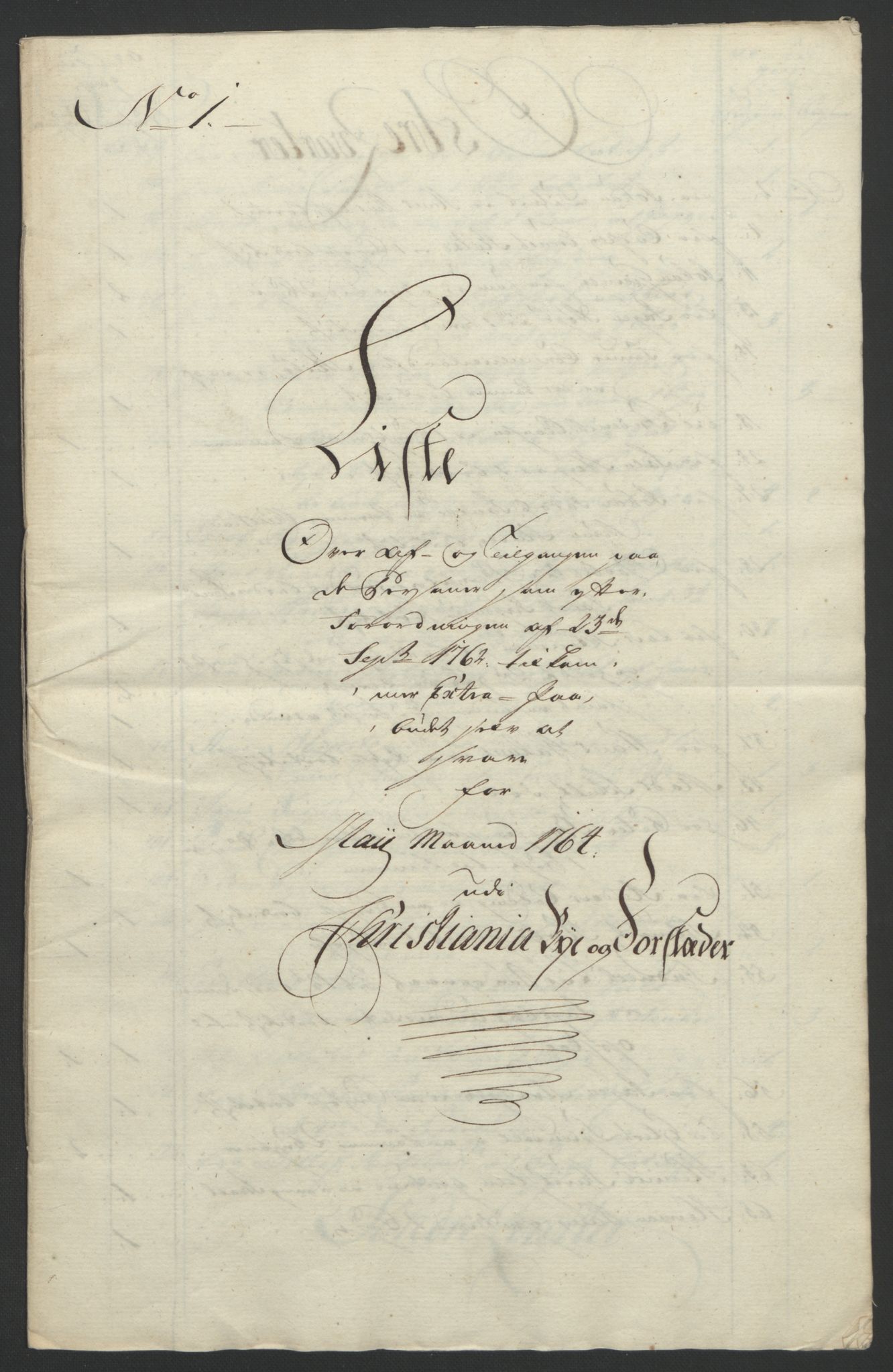 Rentekammeret inntil 1814, Reviderte regnskaper, Byregnskaper, AV/RA-EA-4066/R/Re/L0072/0001: [E13] Kontribusjonsregnskap / Ekstraskatt, 1763-1764, p. 366